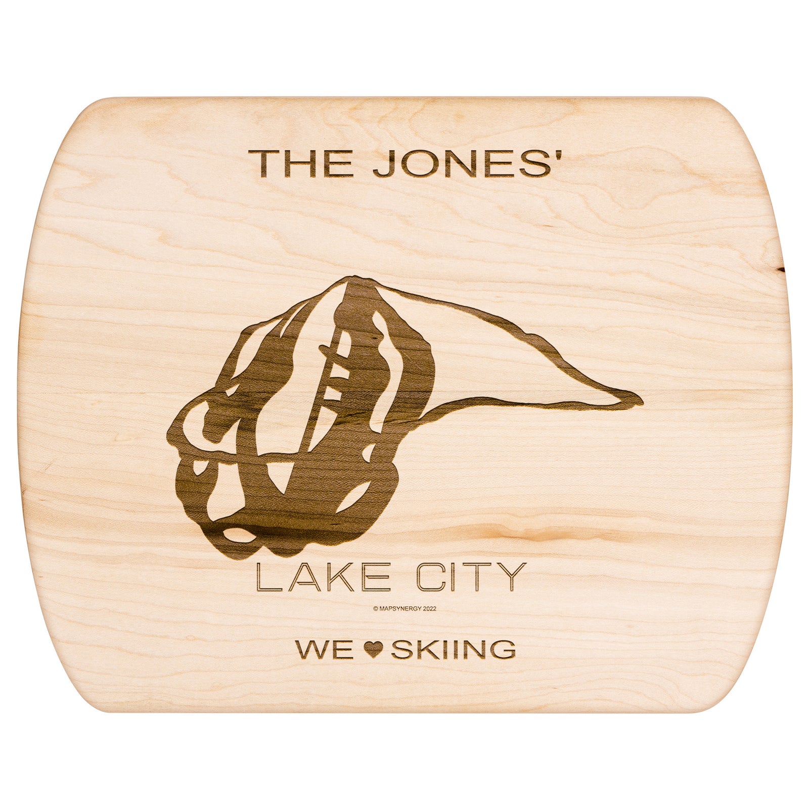 PERSONALIZED Lake City ,Colorado SKI TRAIL MAP CUTTING BOARD