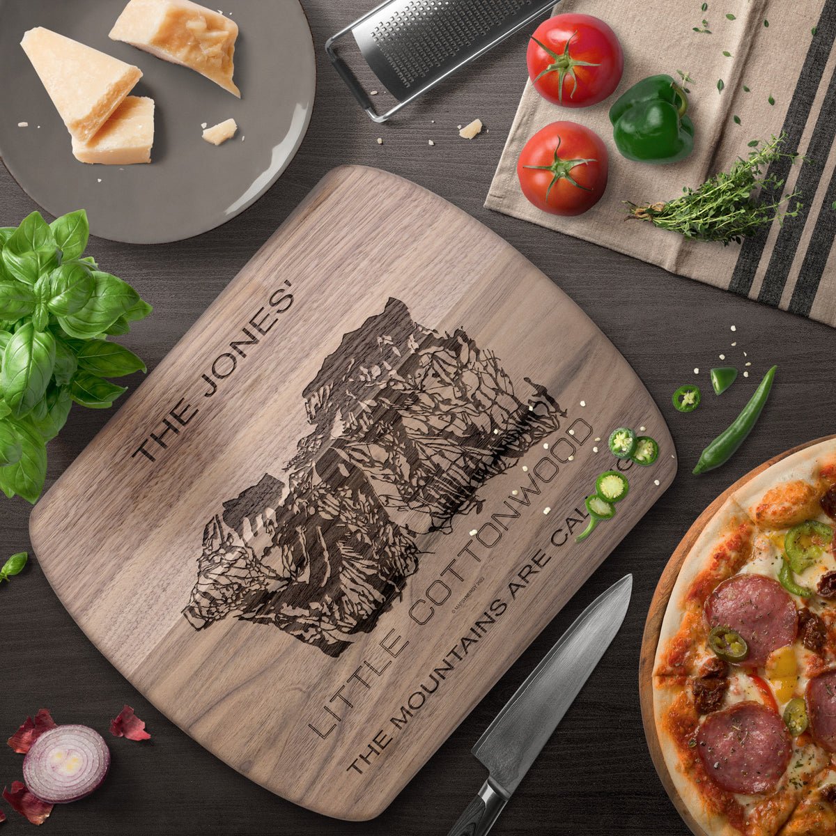 PERSONALIZED Little Cottonwood, Utah SKI TRAIL MAP CUTTING BOARD