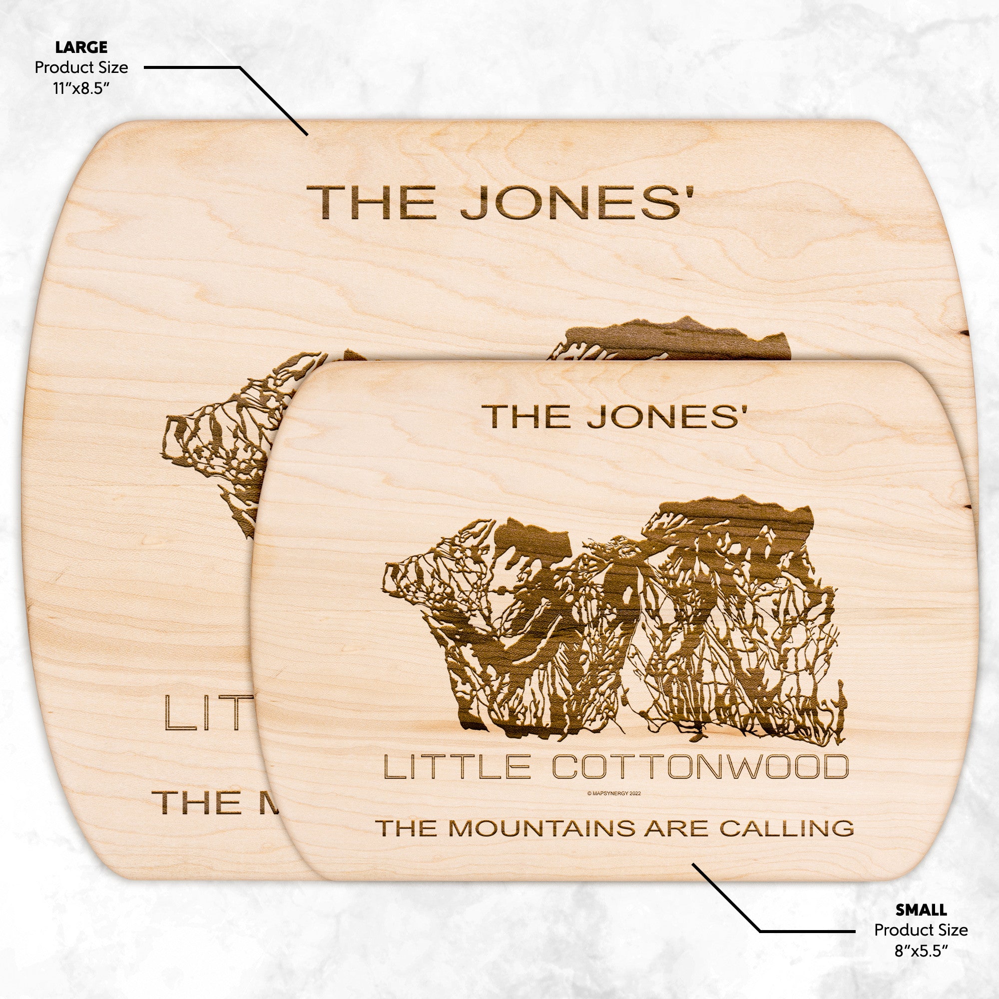 PERSONALIZED Little Cottonwood, Utah SKI TRAIL MAP CUTTING BOARD