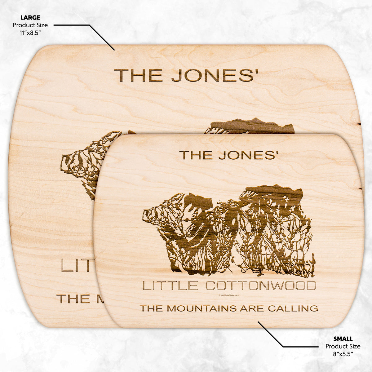 PERSONALIZED Little Cottonwood, Utah SKI TRAIL MAP CUTTING BOARD