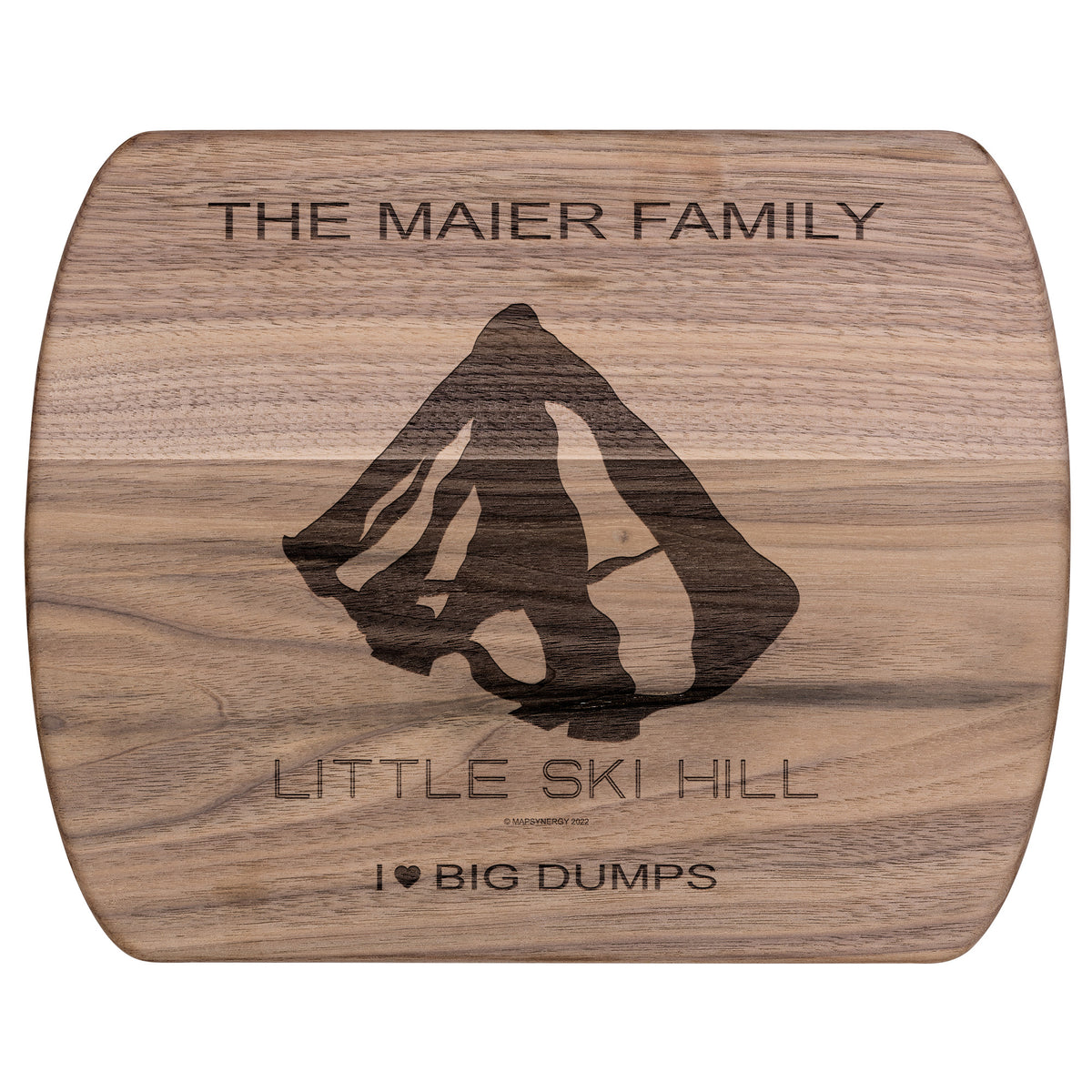 PERSONALIZED Little Ski Hill, Idaho SKI TRAIL MAP CUTTING BOARD