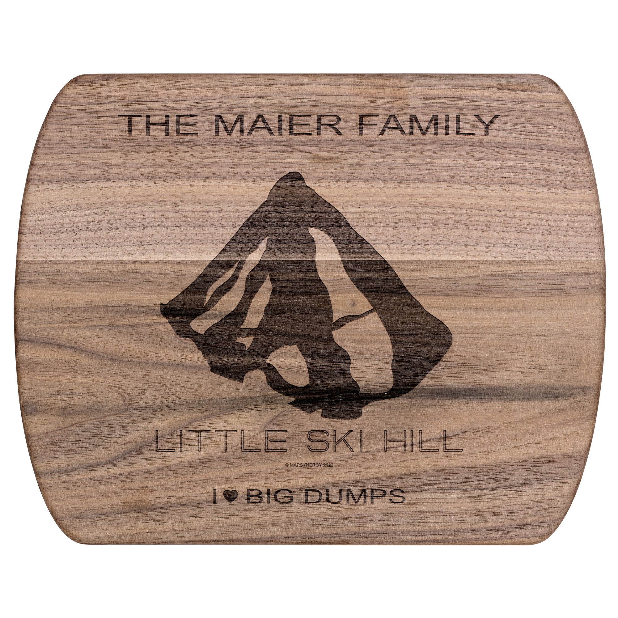 PERSONALIZED Little Ski Hill, Idaho SKI TRAIL MAP CUTTING BOARD