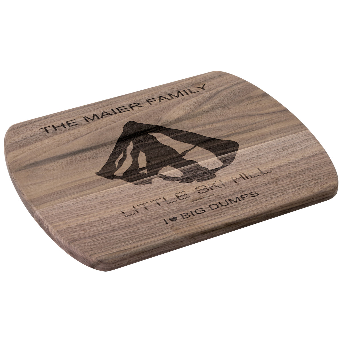 PERSONALIZED Little Ski Hill, Idaho SKI TRAIL MAP CUTTING BOARD