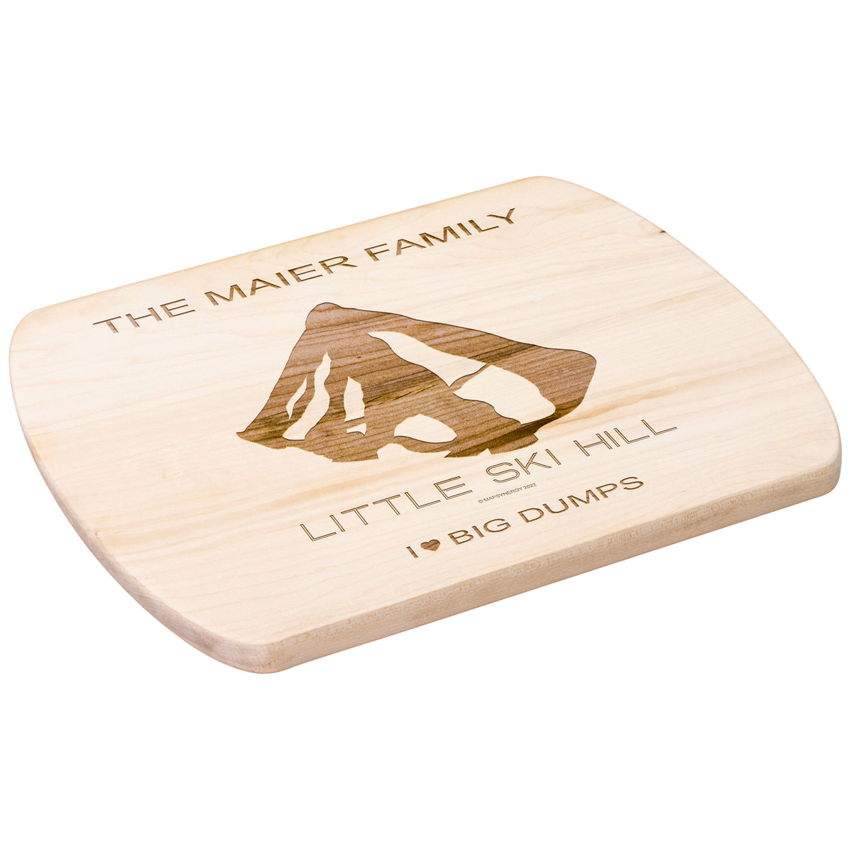 PERSONALIZED Little Ski Hill, Idaho SKI TRAIL MAP CUTTING BOARD