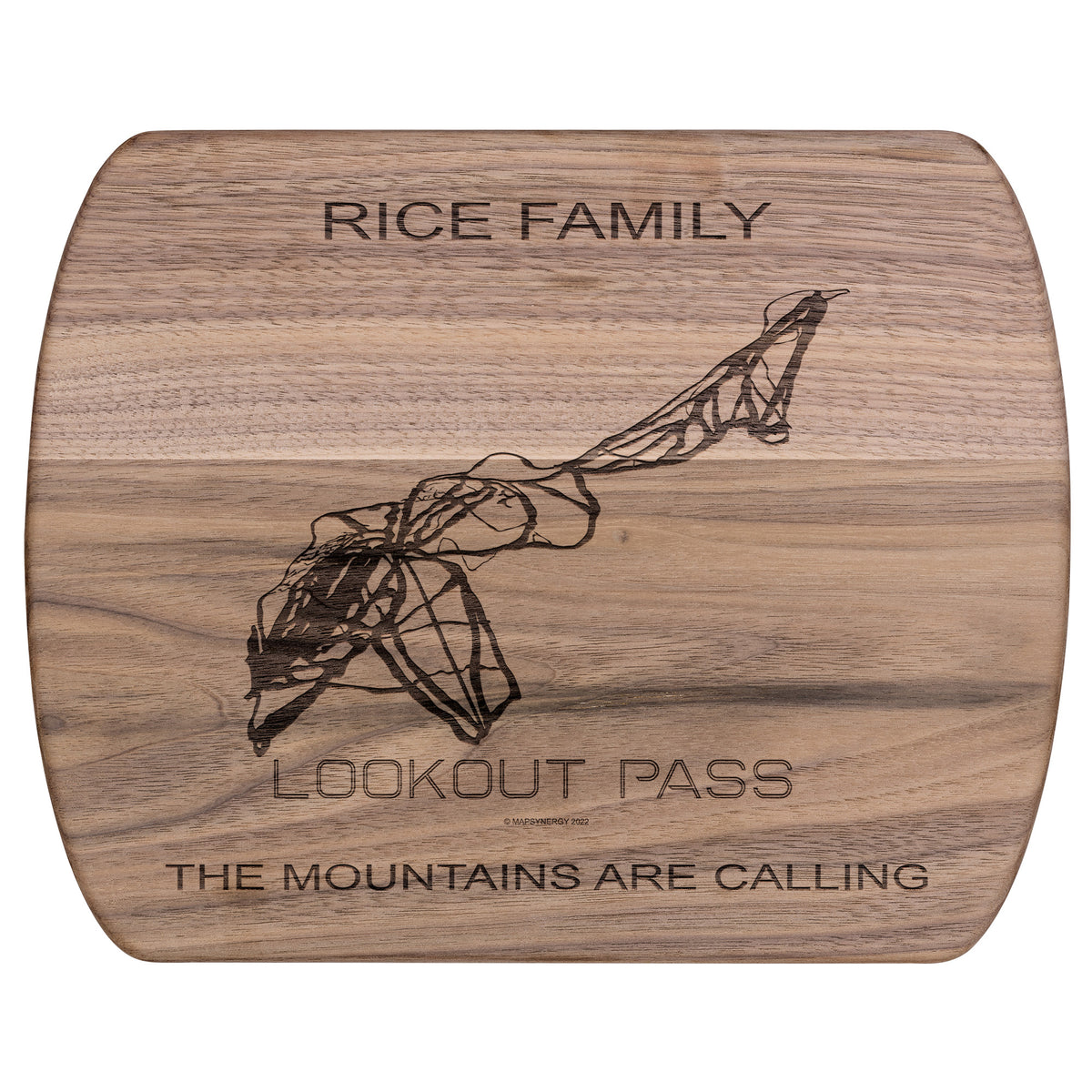 PERSONALIZED Lookout Pass, Idaho SKI TRAIL MAP CUTTING BOARD