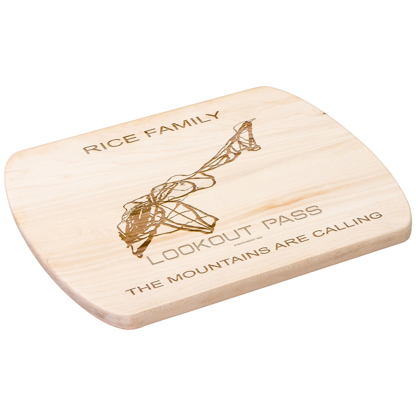PERSONALIZED Lookout Pass, Idaho SKI TRAIL MAP CUTTING BOARD