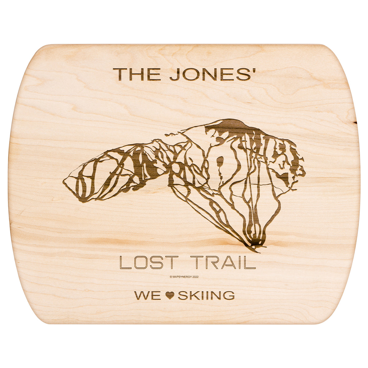 PERSONALIZED Lost Trail , Montana SKI TRAIL MAP CUTTING BOARD