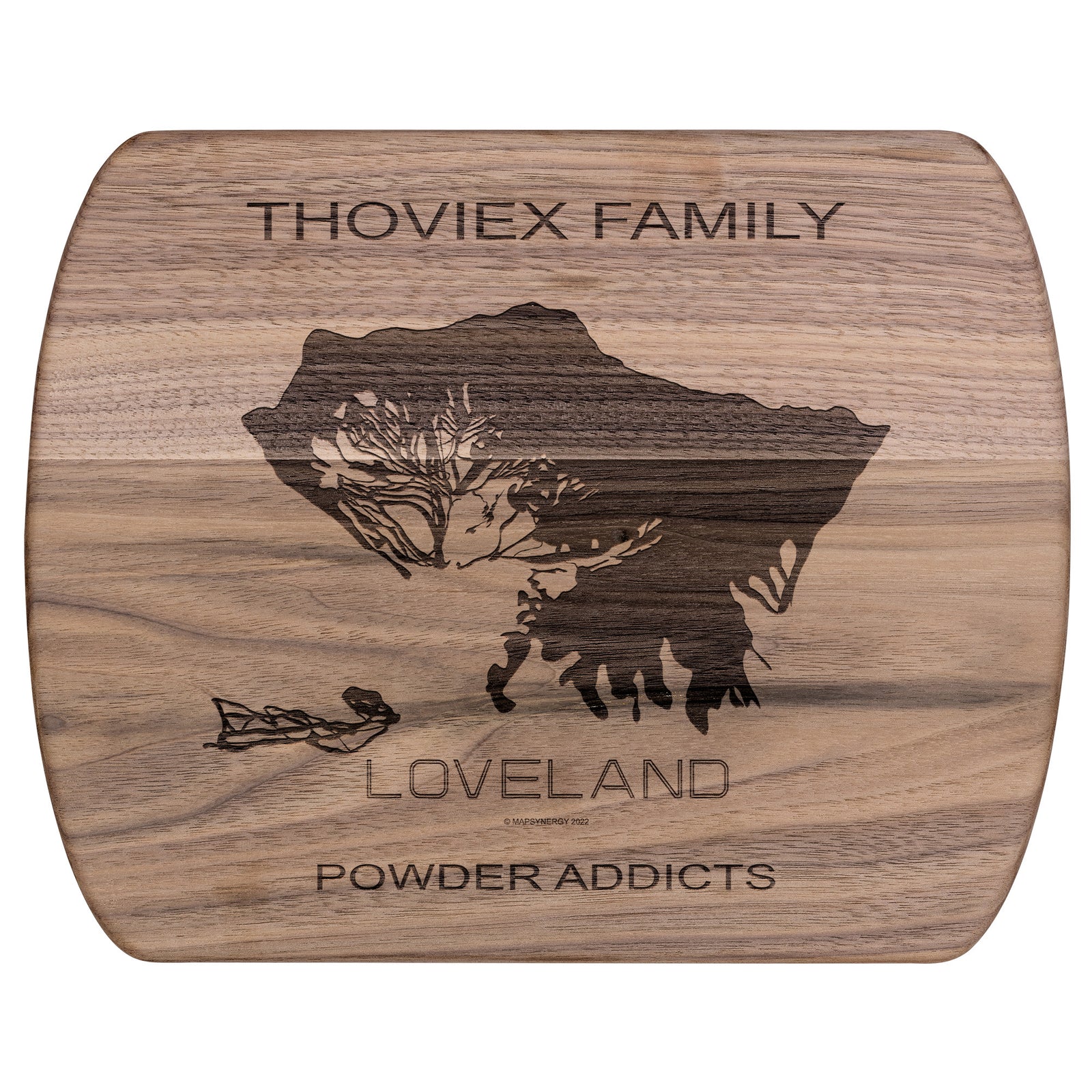 PERSONALIZED Loveland ,Colorado SKI TRAIL MAP CUTTING BOARD