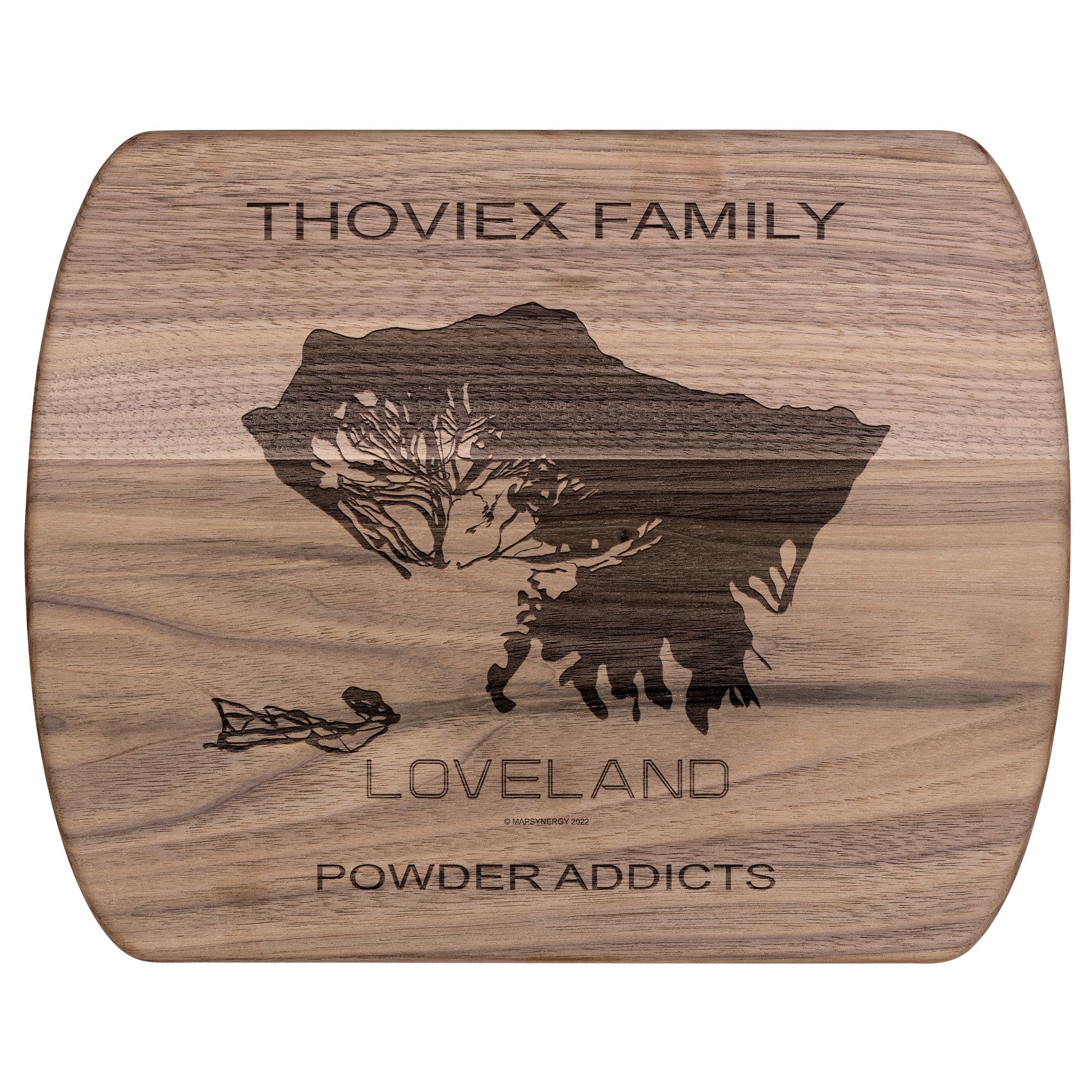 PERSONALIZED Loveland ,Colorado SKI TRAIL MAP CUTTING BOARD