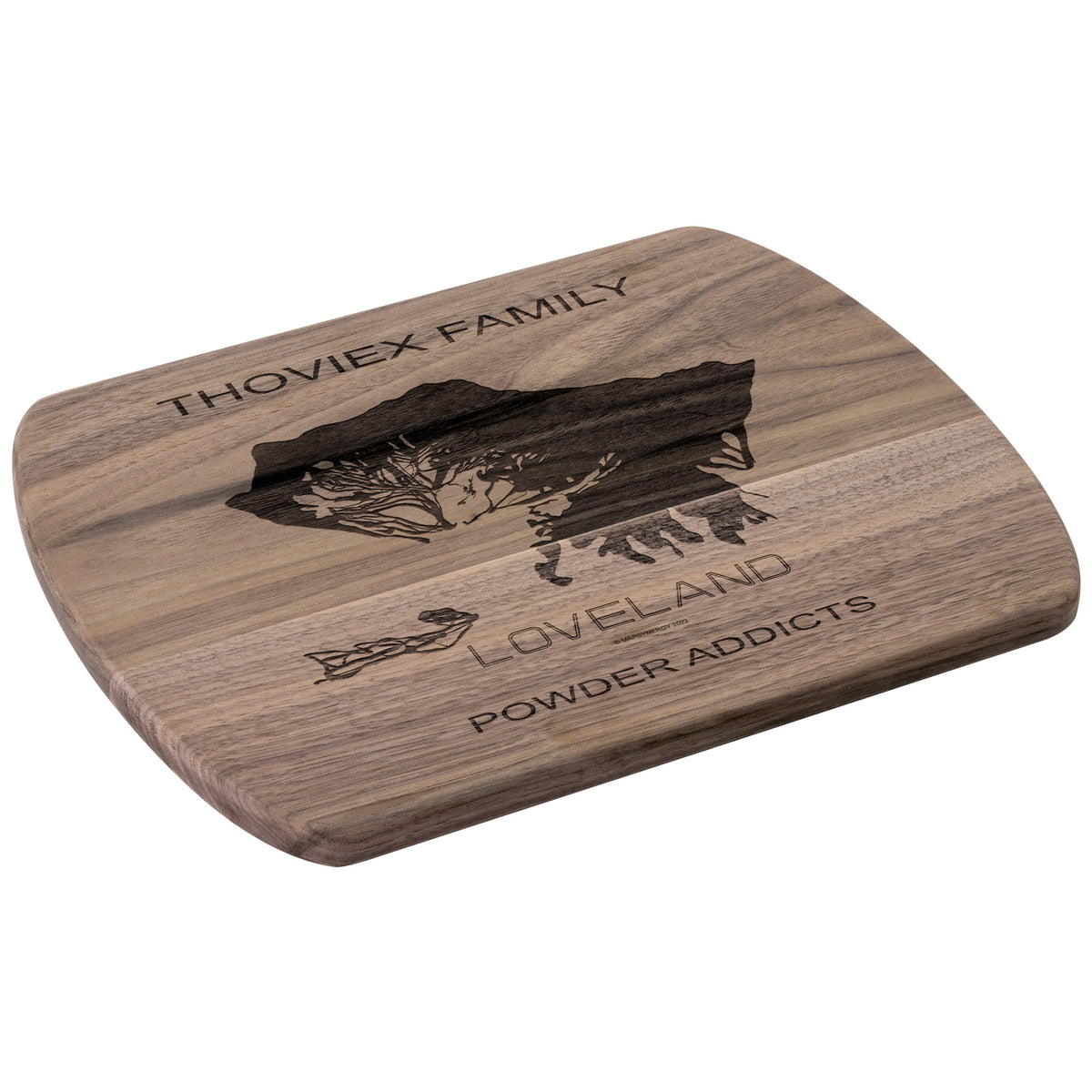 PERSONALIZED Loveland ,Colorado SKI TRAIL MAP CUTTING BOARD