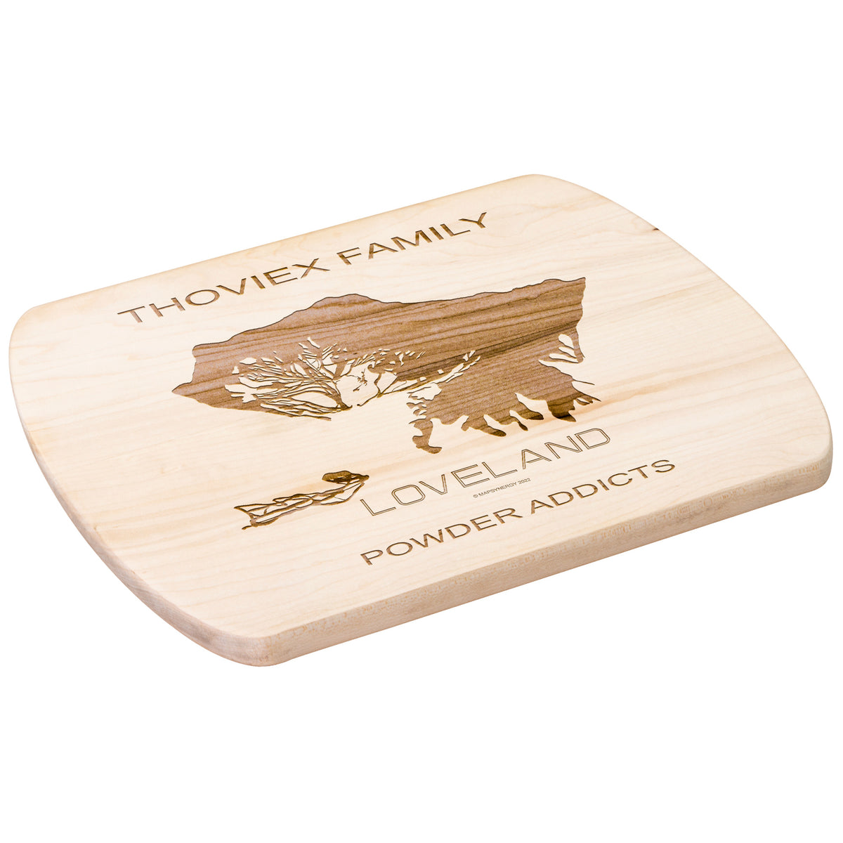 PERSONALIZED Loveland ,Colorado SKI TRAIL MAP CUTTING BOARD