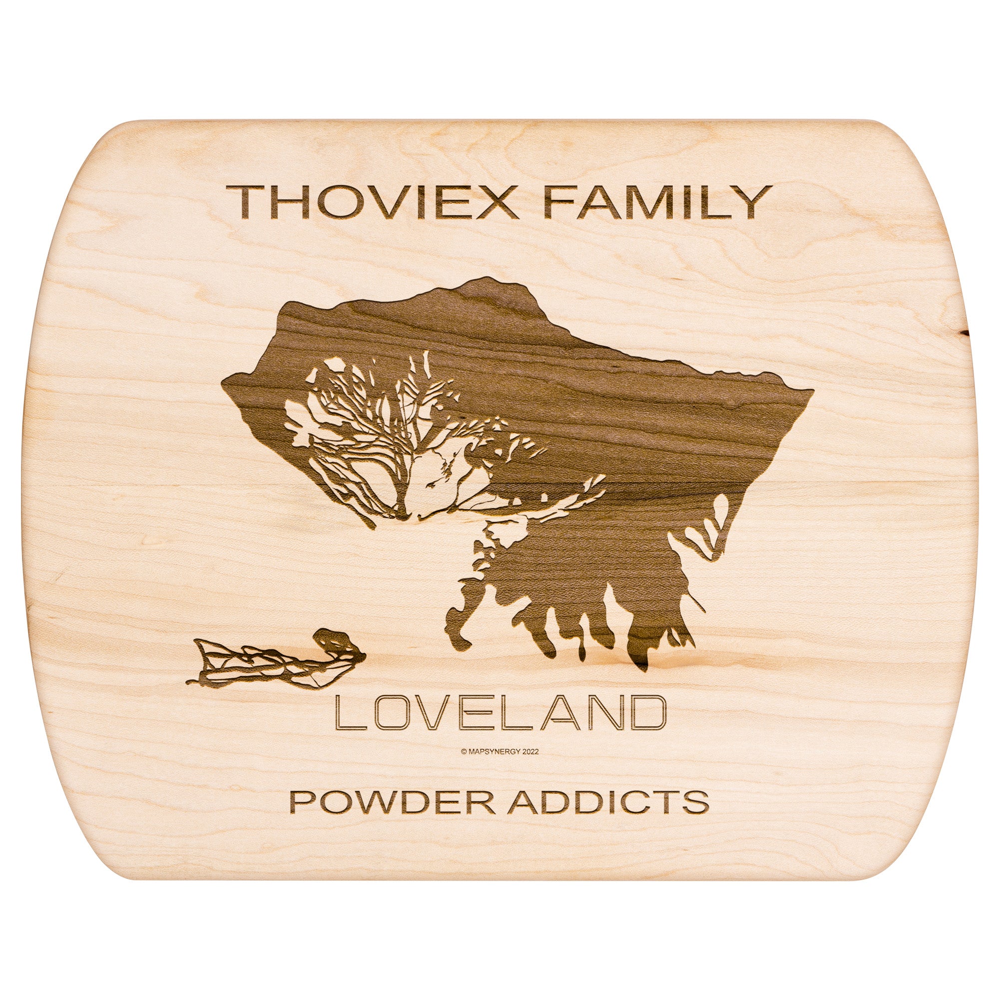 PERSONALIZED Loveland ,Colorado SKI TRAIL MAP CUTTING BOARD