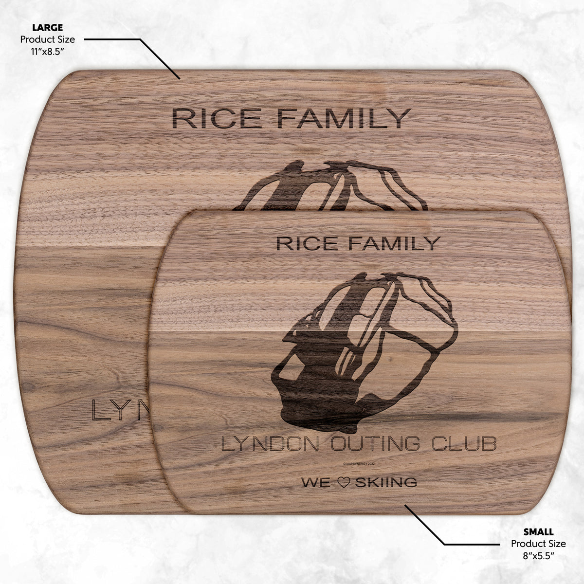 PERSONALIZED Lyndon Outing Club, Vermont  SKI TRAIL MAP CUTTING BOARD