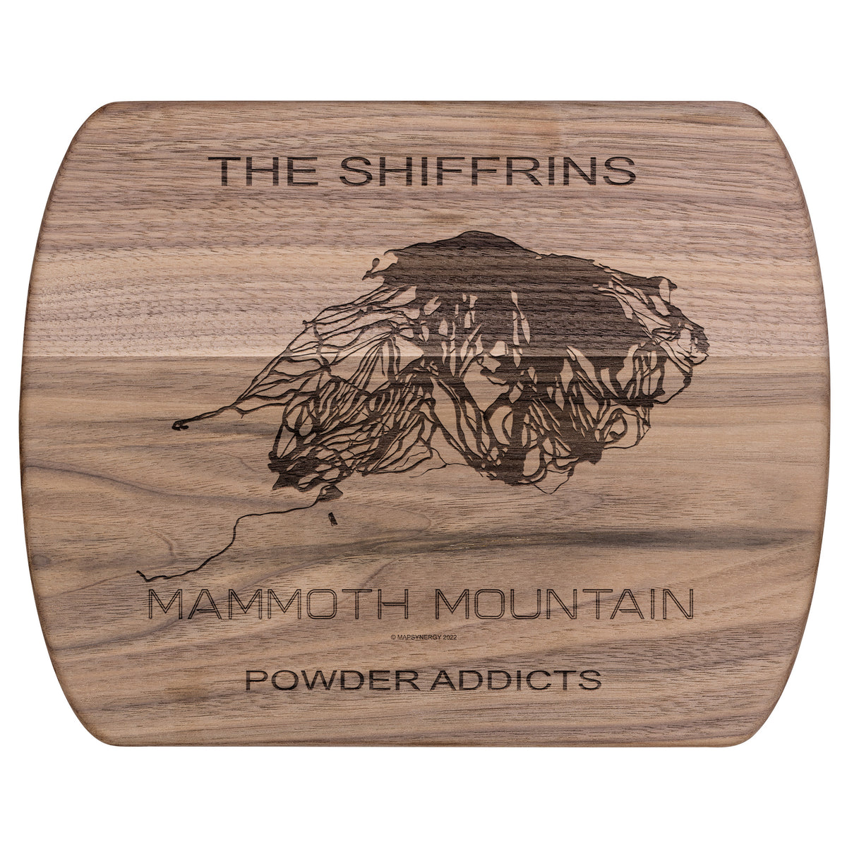 PERSONALIZED MAMMOTH MOUNTAIN, CALIFORNIA SKI TRAIL MAP CUTTING BOARD