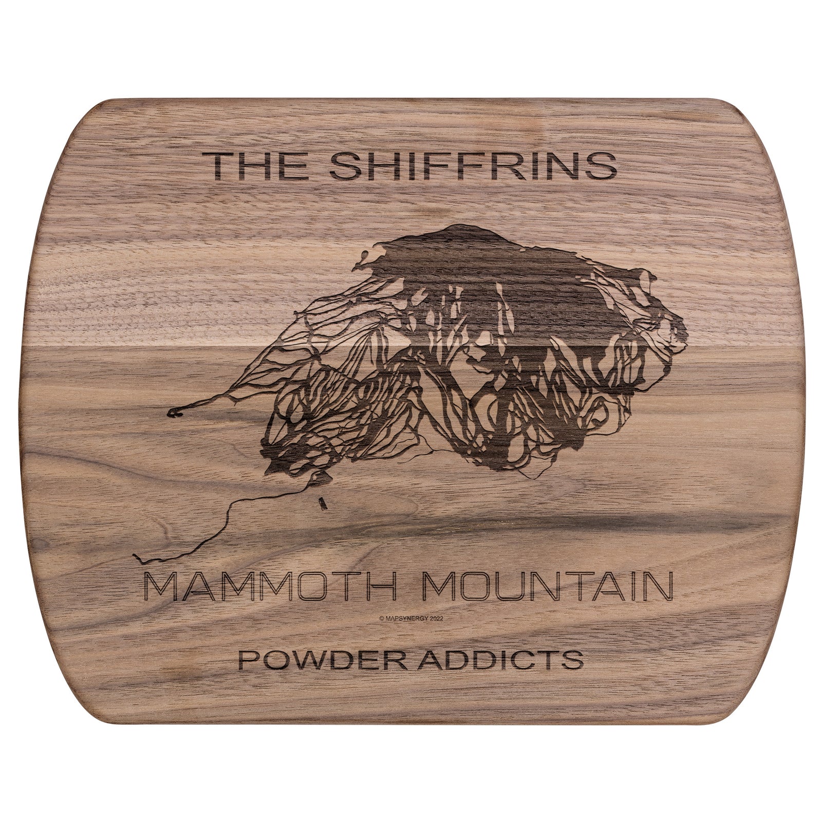 PERSONALIZED MAMMOTH MOUNTAIN, CALIFORNIA SKI TRAIL MAP CUTTING BOARD