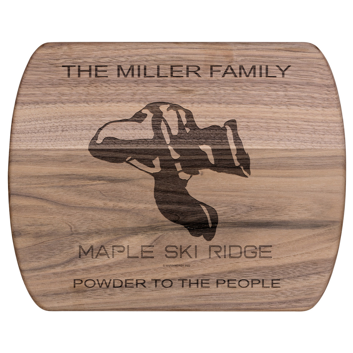 PERSONALIZED MAPLE SKI RIDGE, NEW YORK SKI TRAIL MAP CUTTING BOARD