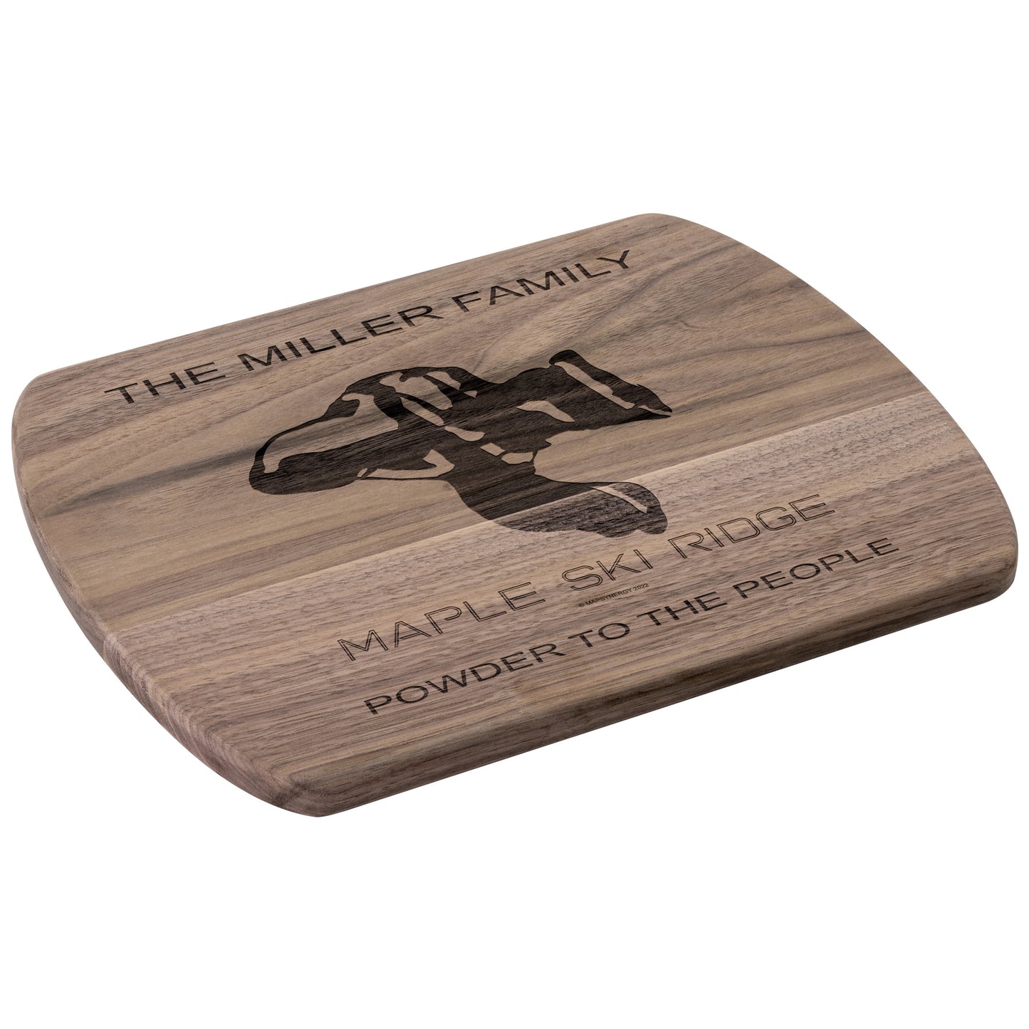 PERSONALIZED MAPLE SKI RIDGE, NEW YORK SKI TRAIL MAP CUTTING BOARD