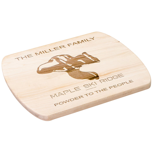 PERSONALIZED MAPLE SKI RIDGE, NEW YORK SKI TRAIL MAP CUTTING BOARD