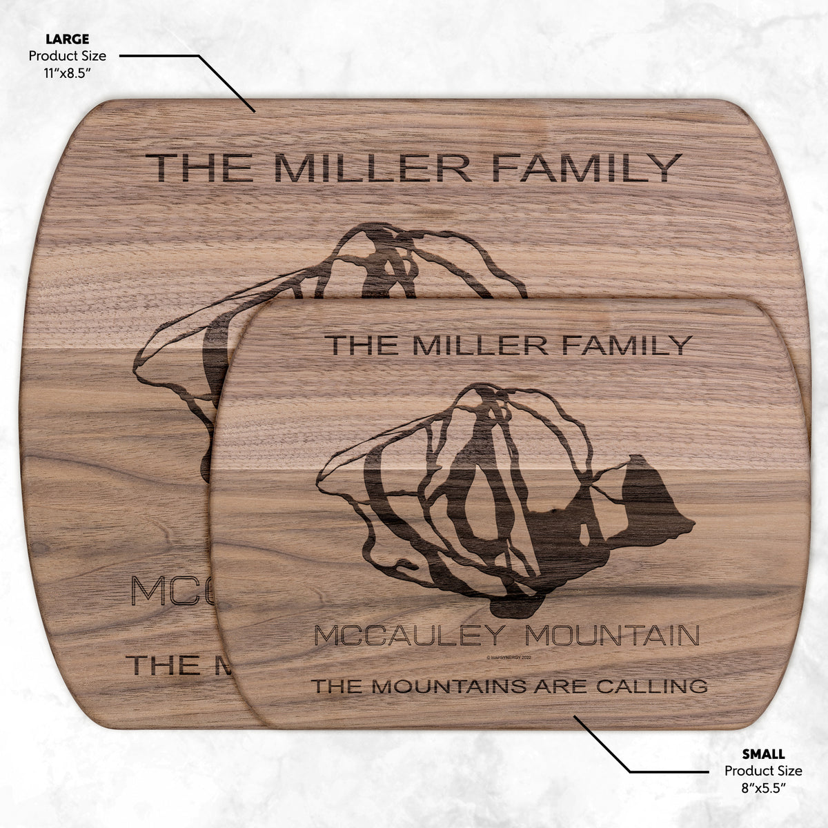 PERSONALIZED MCCAULEY MOUNTAIN, NEW YORK SKI TRAIL MAP CUTTING BOARD