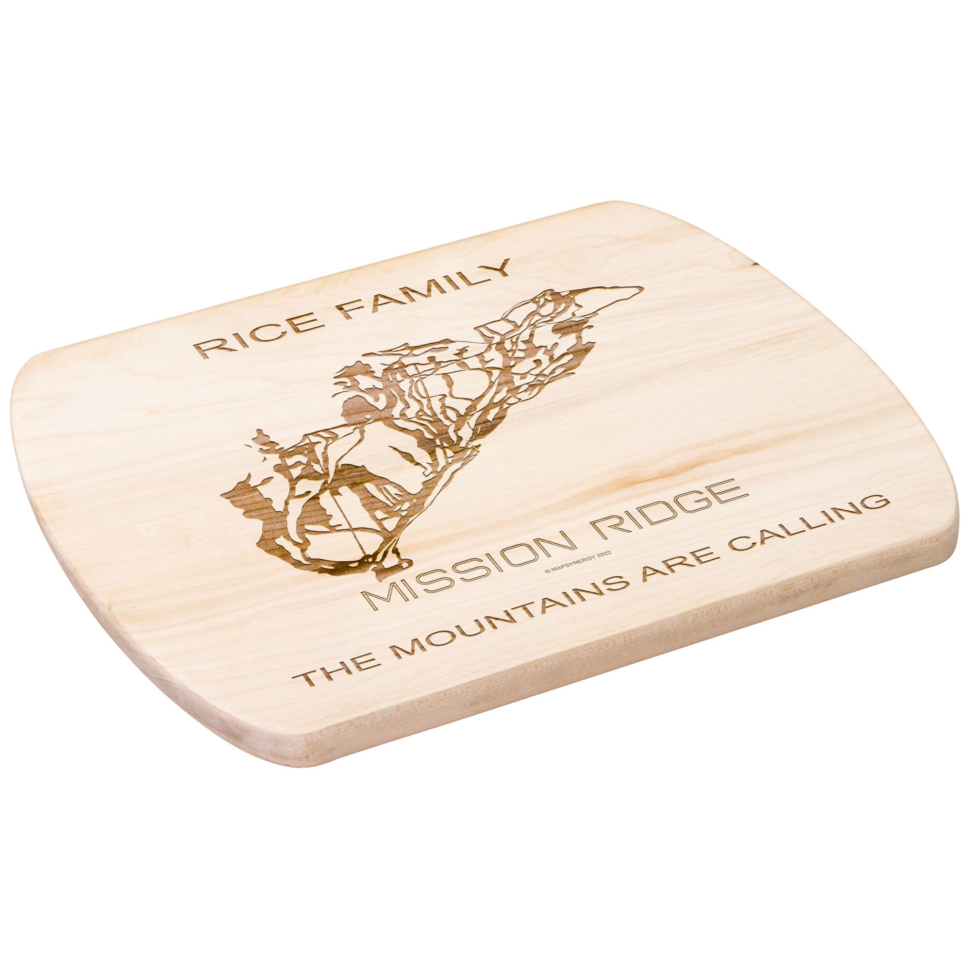 PERSONALIZED MISSION RIDGE, WASHINGTON SKI TRAIL MAP CUTTING BOARD