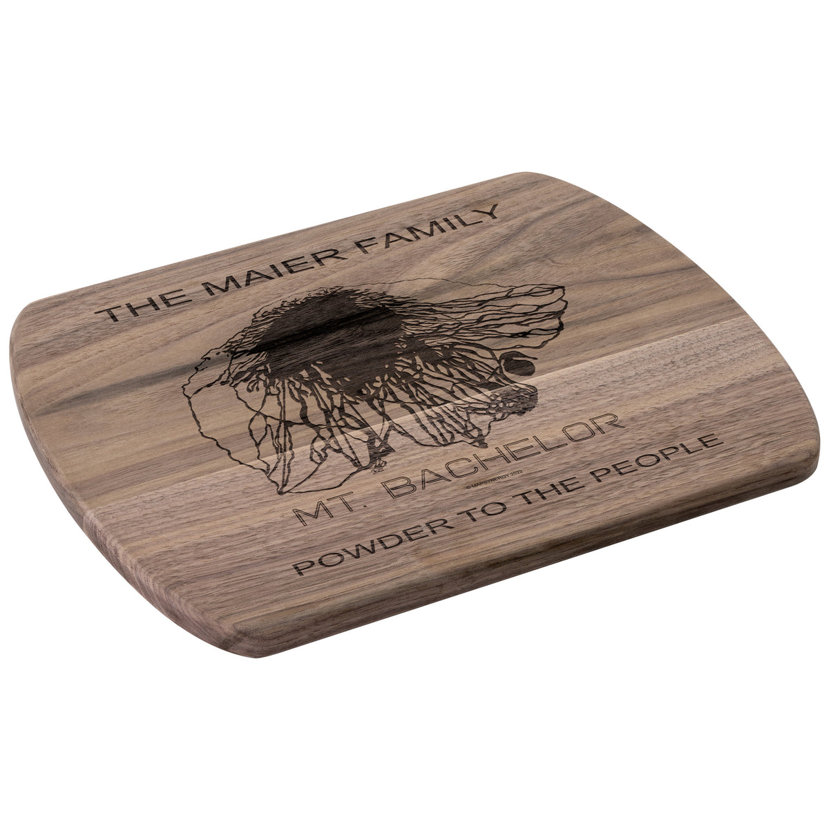PERSONALIZED MT.BACHELOR,OREGON SKI TRAIL MAP CUTTING BOARD