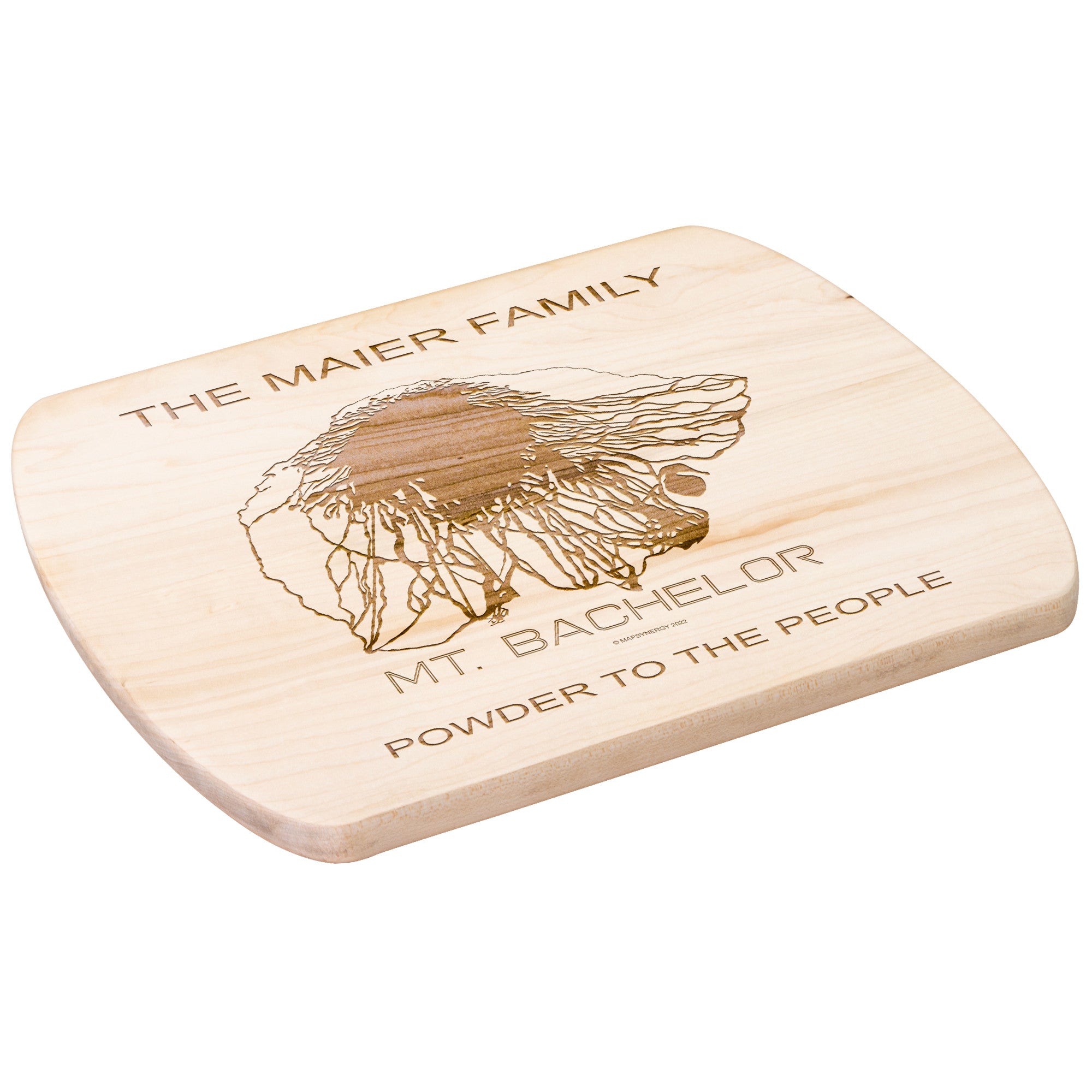 PERSONALIZED MT.BACHELOR,OREGON SKI TRAIL MAP CUTTING BOARD