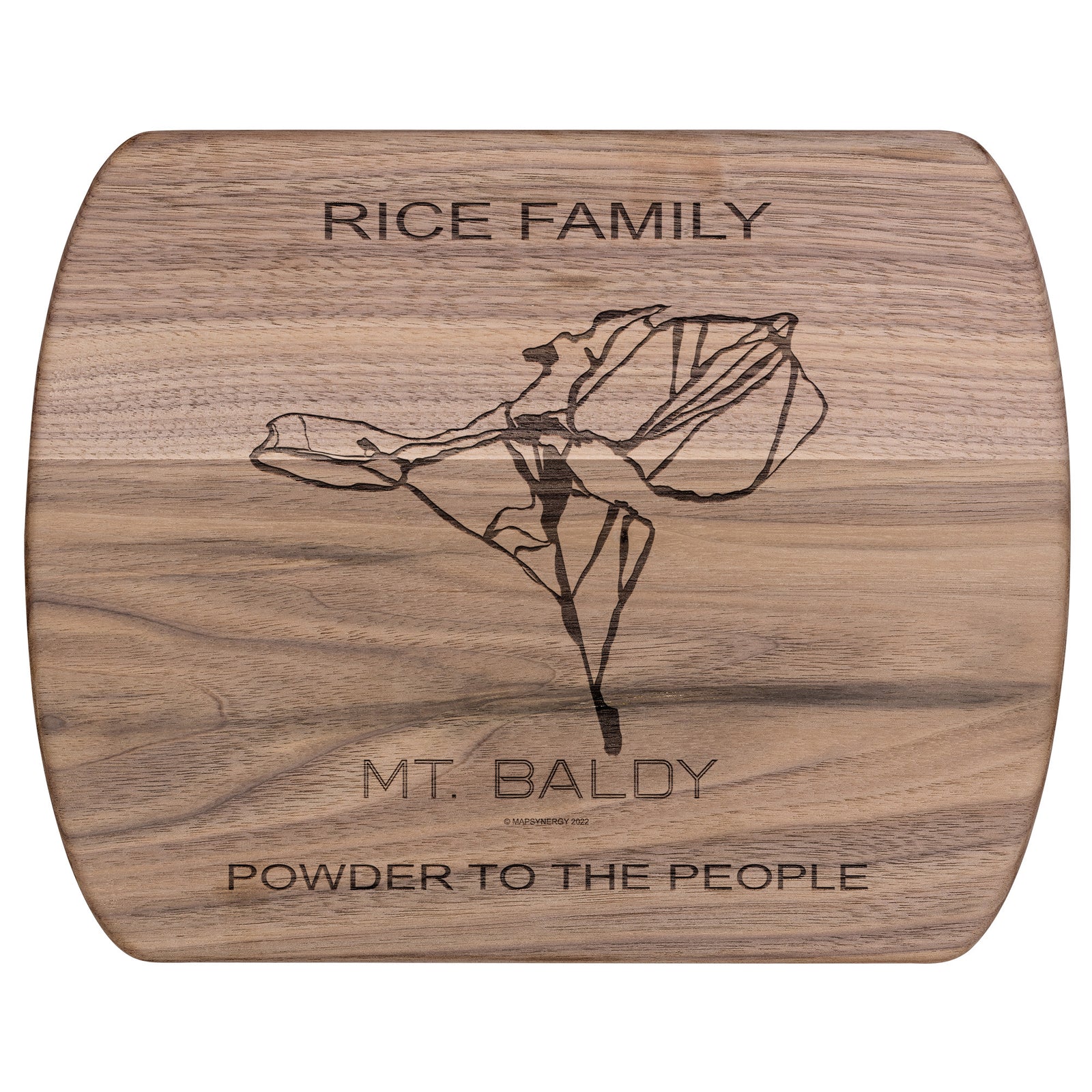 PERSONALIZED MT.BALDY, CALIFORNIA SKI TRAIL MAP CUTTING BOARD