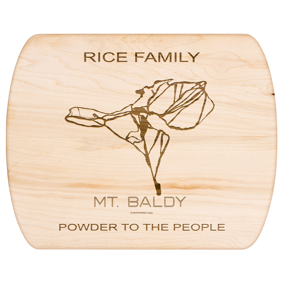 PERSONALIZED MT.BALDY, CALIFORNIA SKI TRAIL MAP CUTTING BOARD