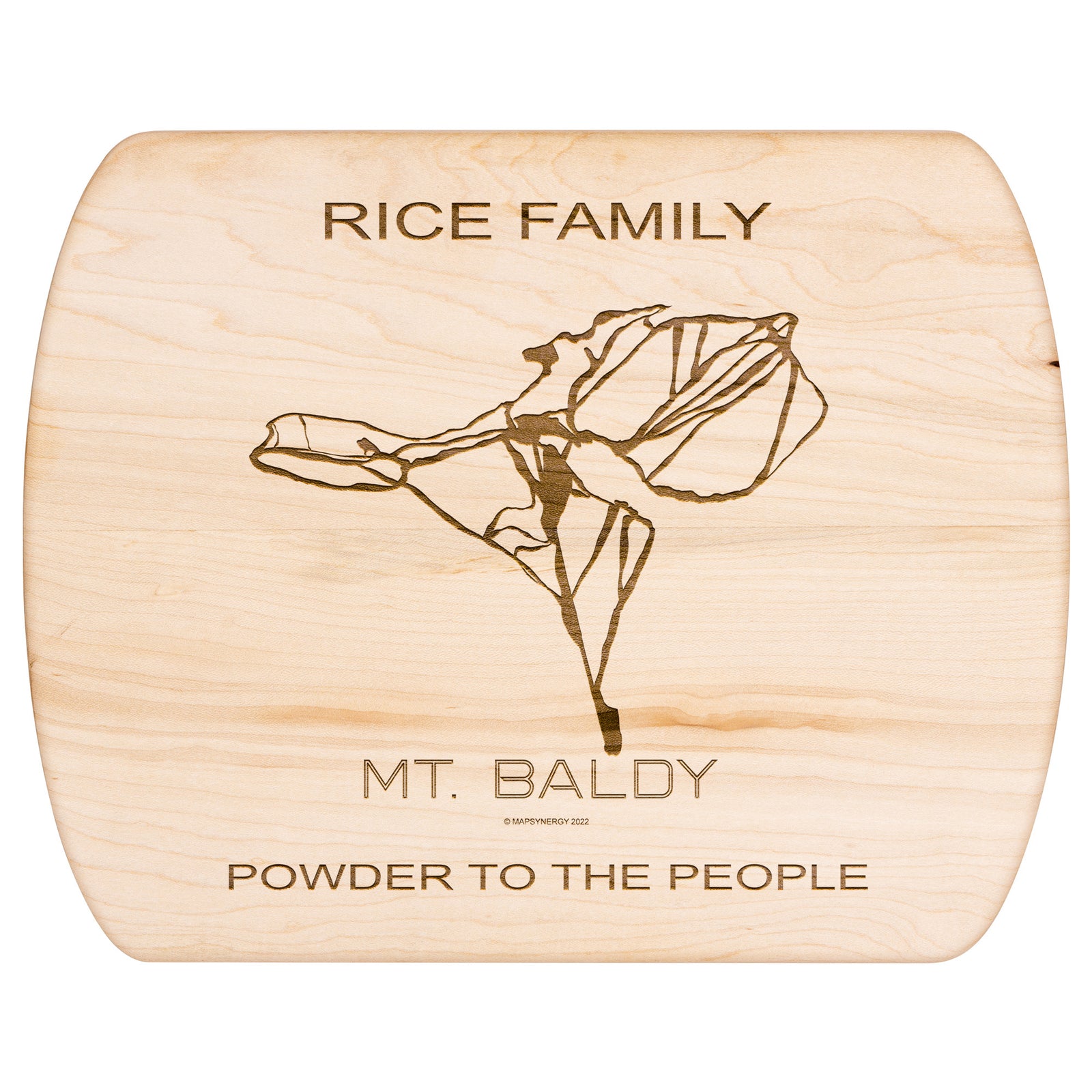 PERSONALIZED MT.BALDY, CALIFORNIA SKI TRAIL MAP CUTTING BOARD