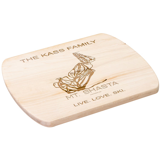 PERSONALIZED MT.SHASTA, CALIFORNIA SKI TRAIL MAP CUTTING BOARD