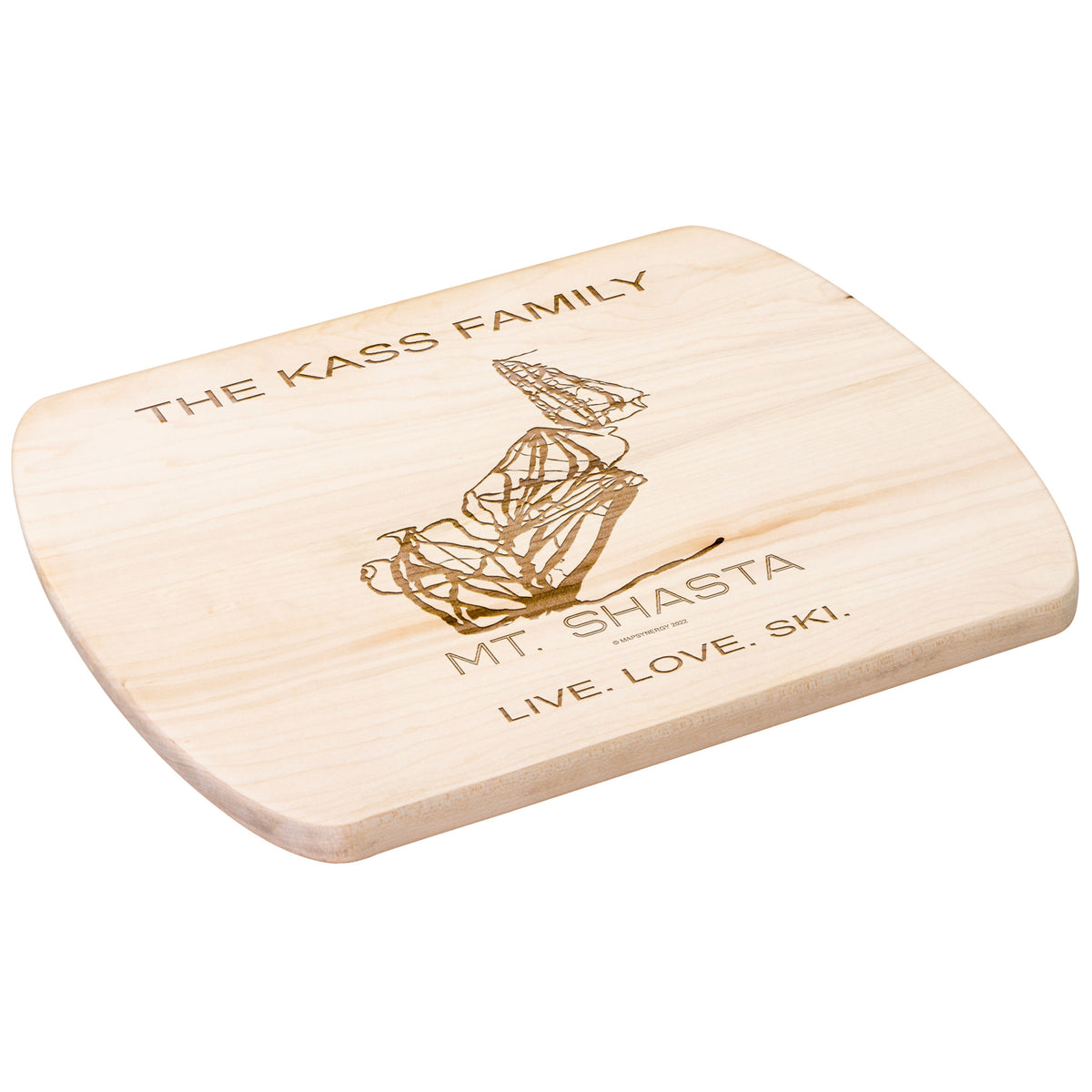 PERSONALIZED MT.SHASTA, CALIFORNIA SKI TRAIL MAP CUTTING BOARD