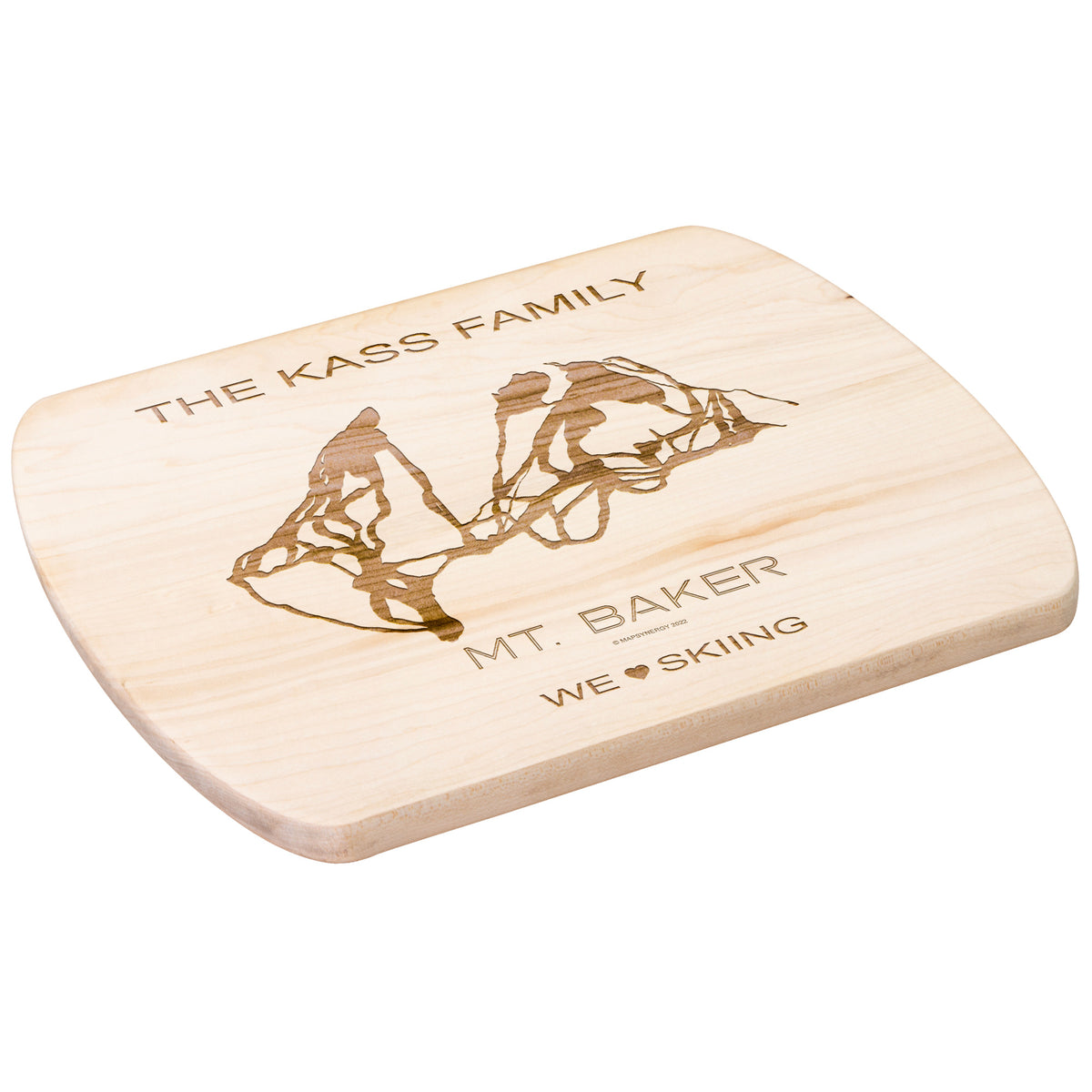 PERSONALIZED MT. BAKER, WASHINGTON SKI TRAIL MAP CUTTING BOARD