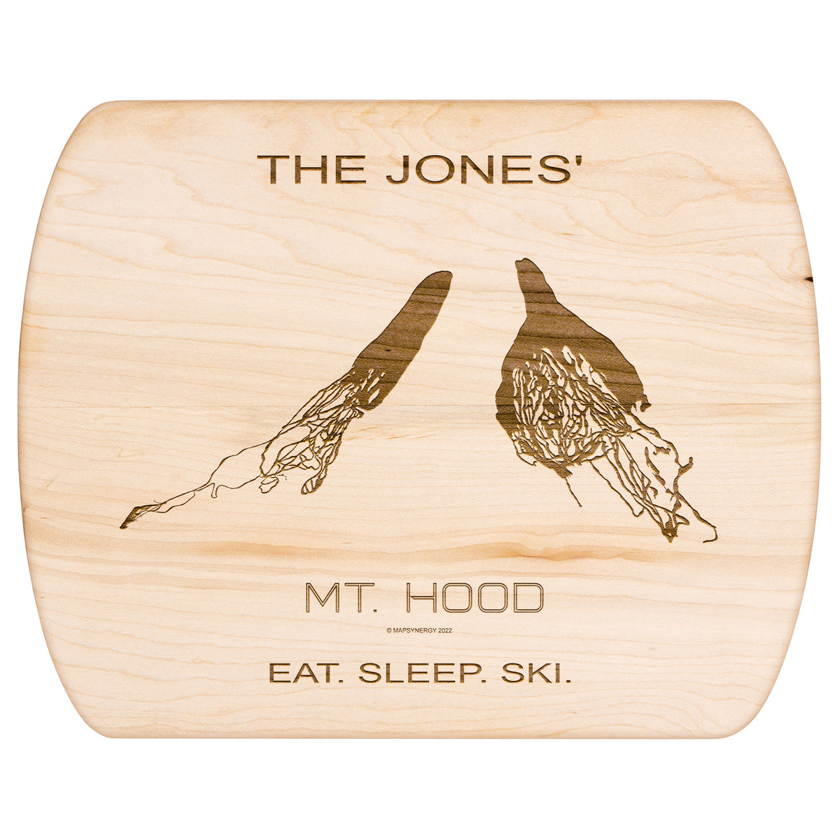 PERSONALIZED MT. HOOD,OREGON SKI TRAIL MAP CUTTING BOARD