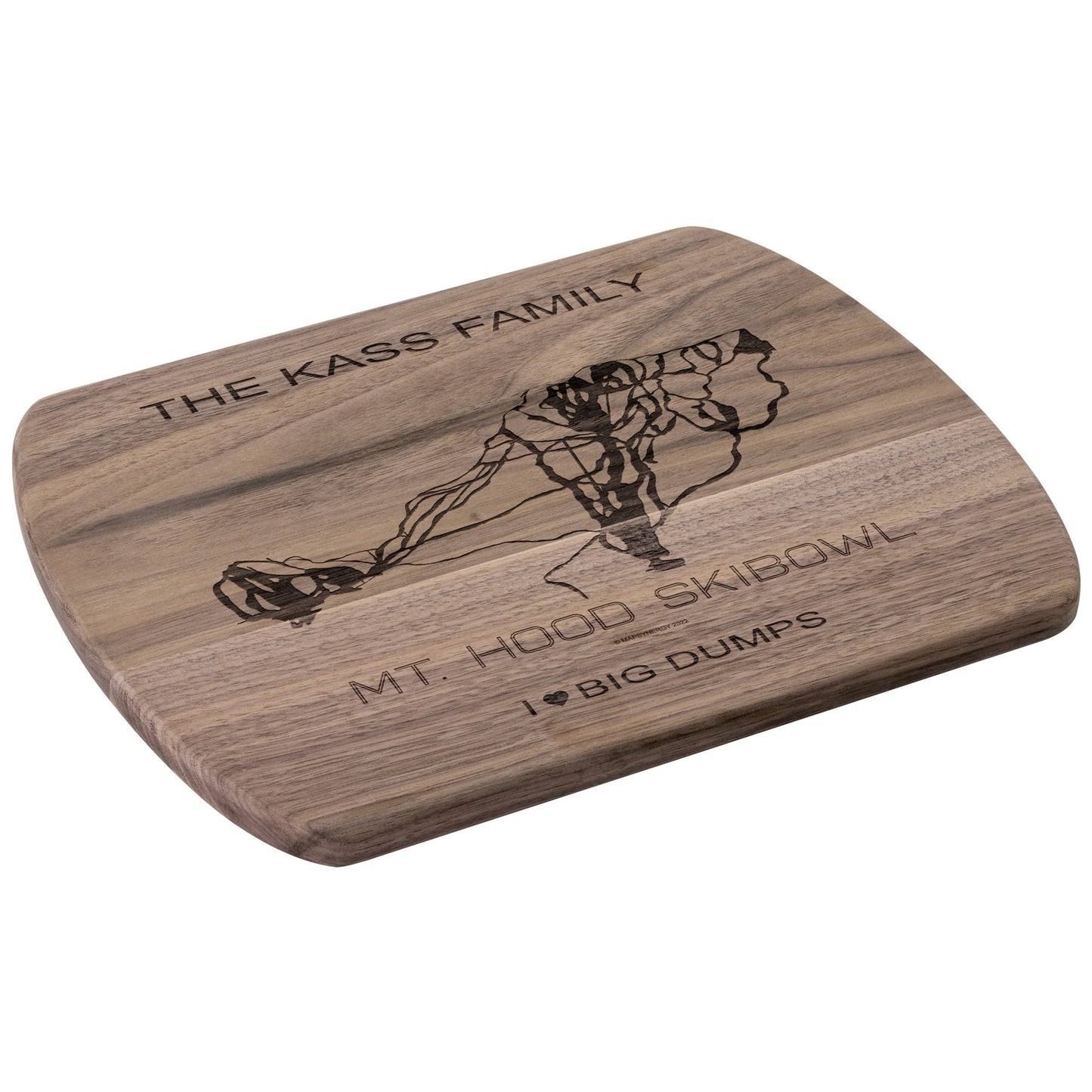PERSONALIZED MT. HOOD SKIBOWL,OREGON SKI TRAIL MAP CUTTING BOARD