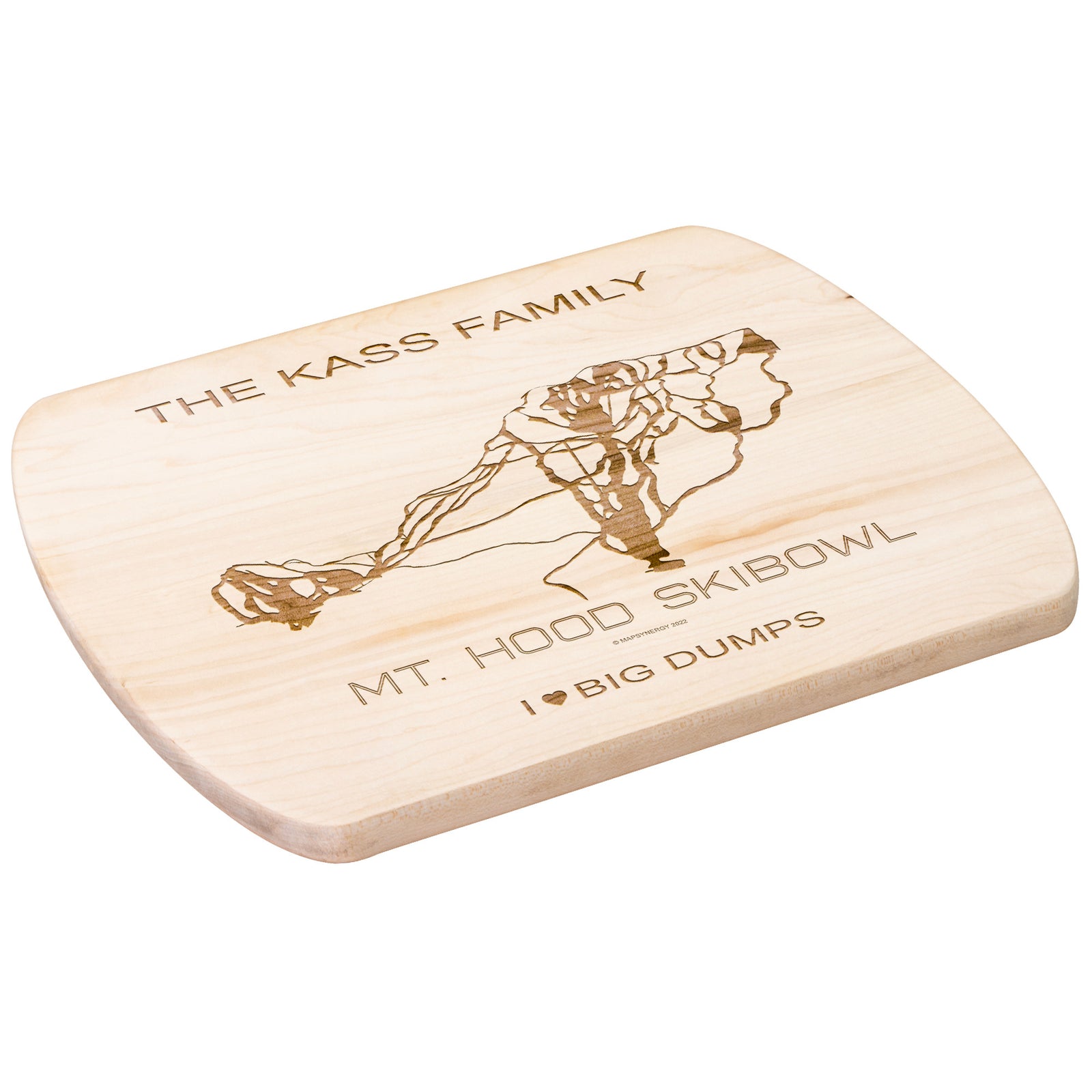 PERSONALIZED MT. HOOD SKIBOWL,OREGON SKI TRAIL MAP CUTTING BOARD
