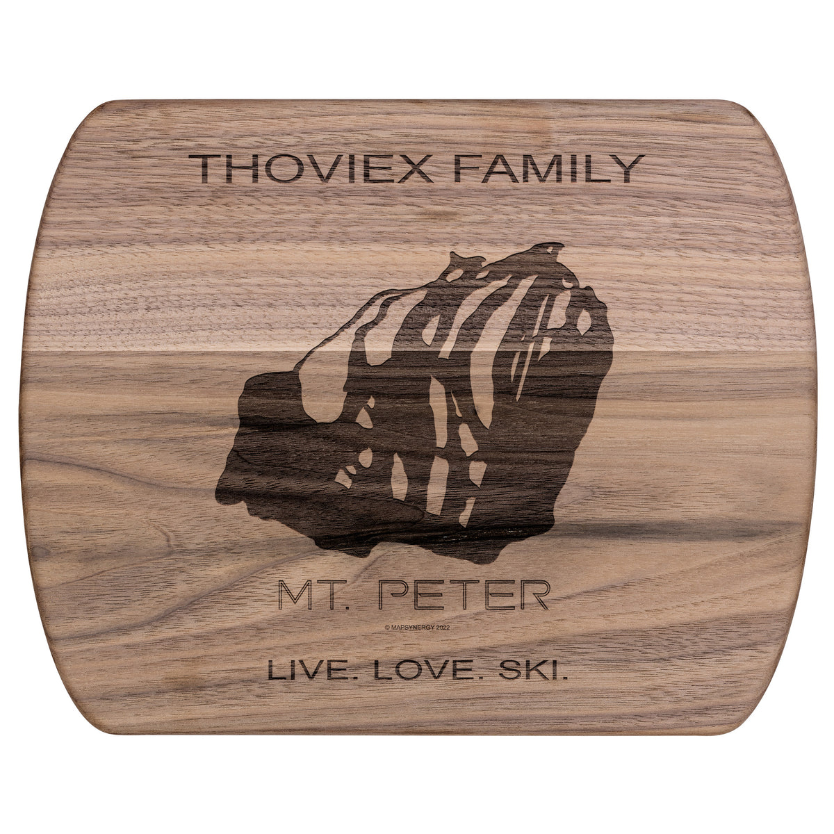 PERSONALIZED MT. PETER, NEW YORK SKI TRAIL MAP CUTTING BOARD