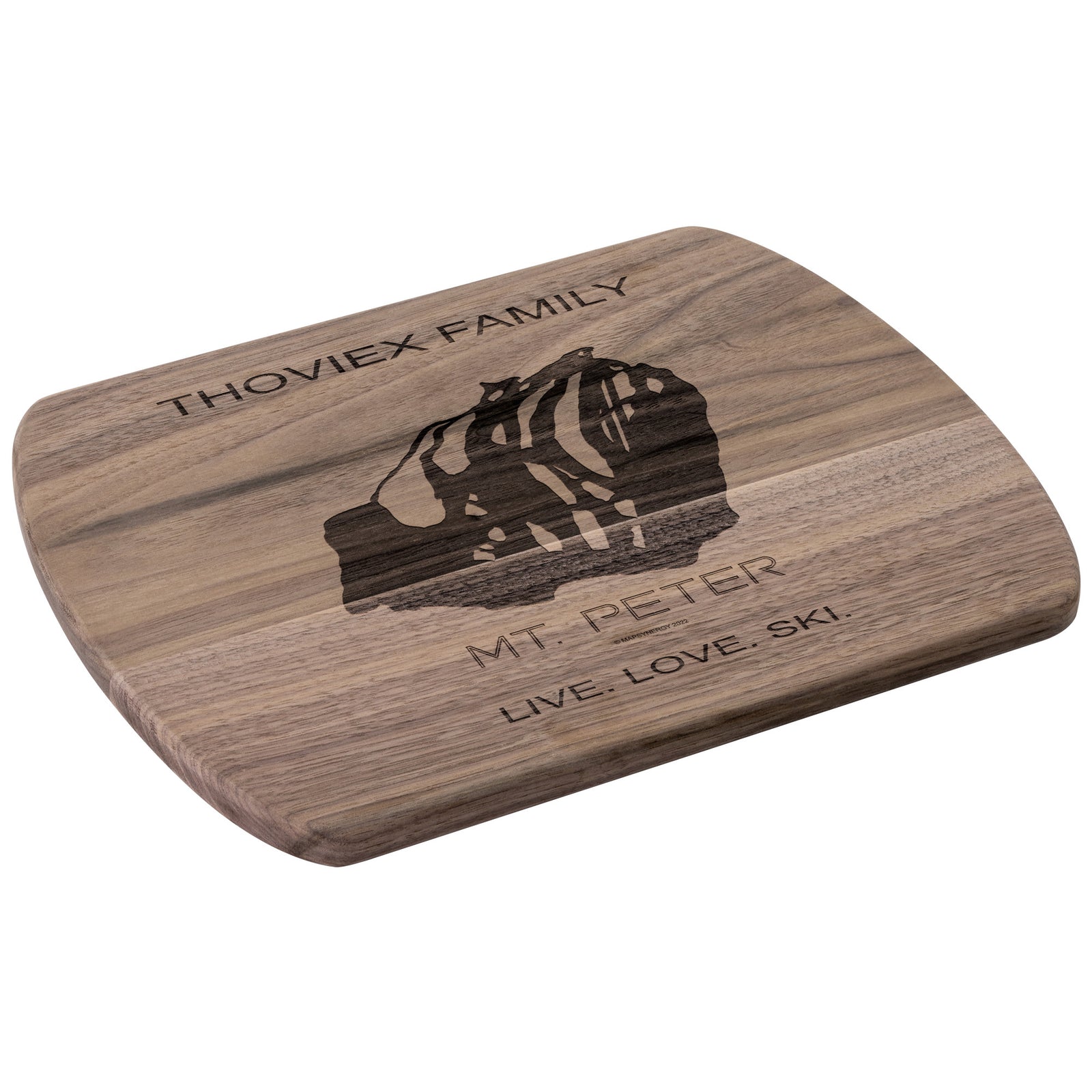 PERSONALIZED MT. PETER, NEW YORK SKI TRAIL MAP CUTTING BOARD