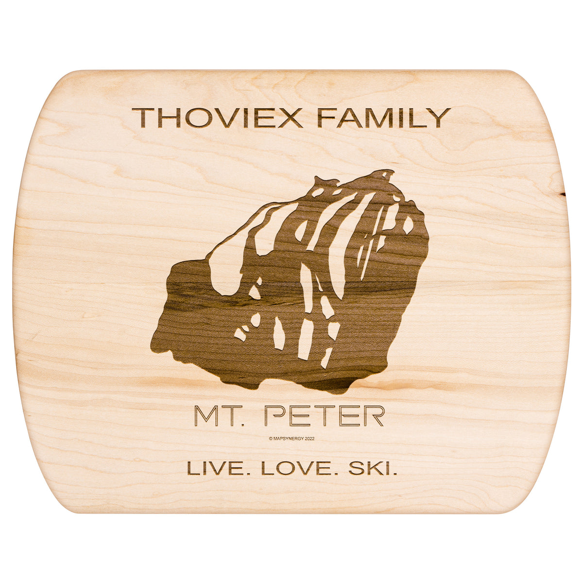 PERSONALIZED MT. PETER, NEW YORK SKI TRAIL MAP CUTTING BOARD