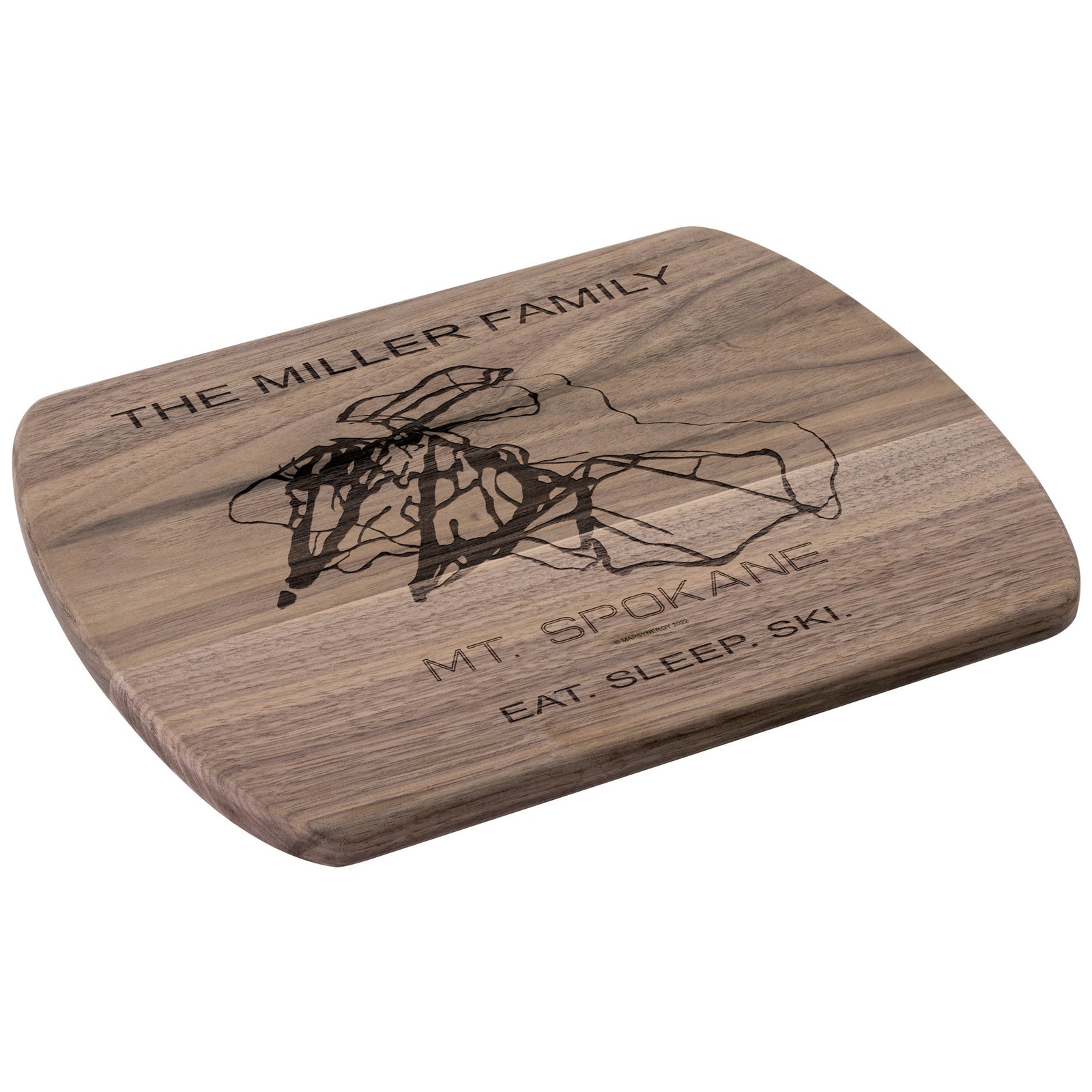 PERSONALIZED MT. SPOKANE, WASHINGTON SKI TRAIL MAP CUTTING BOARD