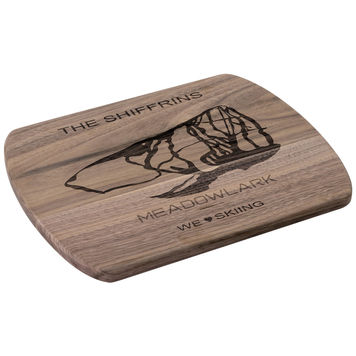 PERSONALIZED Meadowlark , Wyoming SKI TRAIL MAP CUTTING BOARD