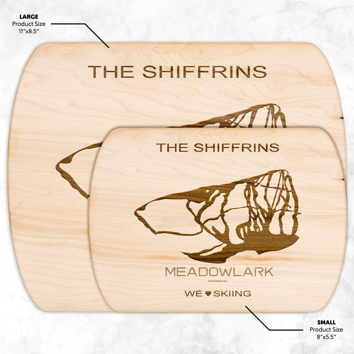 PERSONALIZED Meadowlark , Wyoming SKI TRAIL MAP CUTTING BOARD
