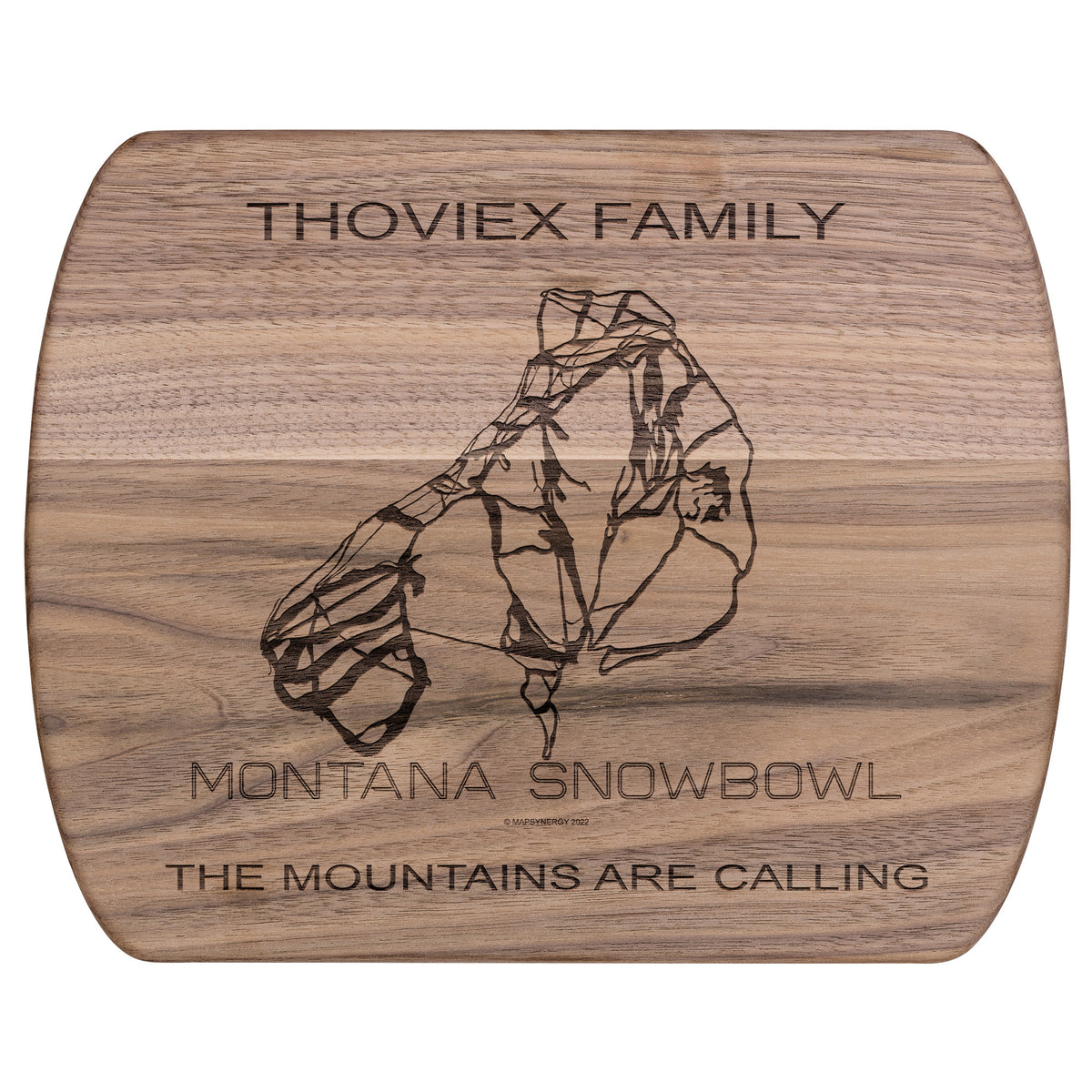 PERSONALIZED Montana Snowbowl , Montana SKI TRAIL MAP CUTTING BOARD