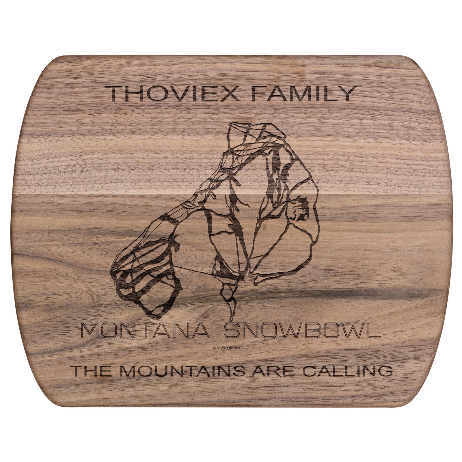 PERSONALIZED Montana Snowbowl , Montana SKI TRAIL MAP CUTTING BOARD