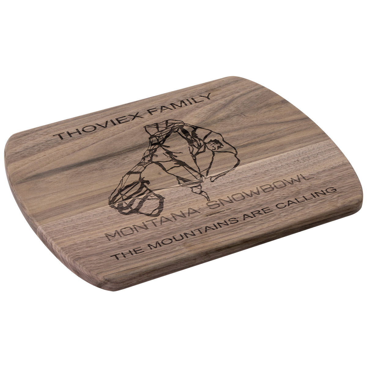 PERSONALIZED Montana Snowbowl , Montana SKI TRAIL MAP CUTTING BOARD