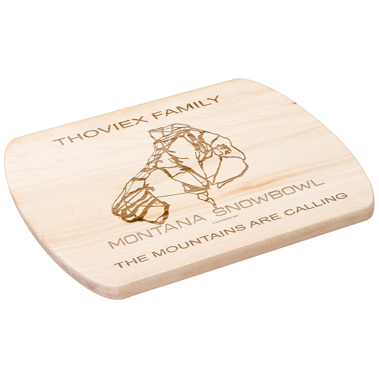 PERSONALIZED Montana Snowbowl , Montana SKI TRAIL MAP CUTTING BOARD