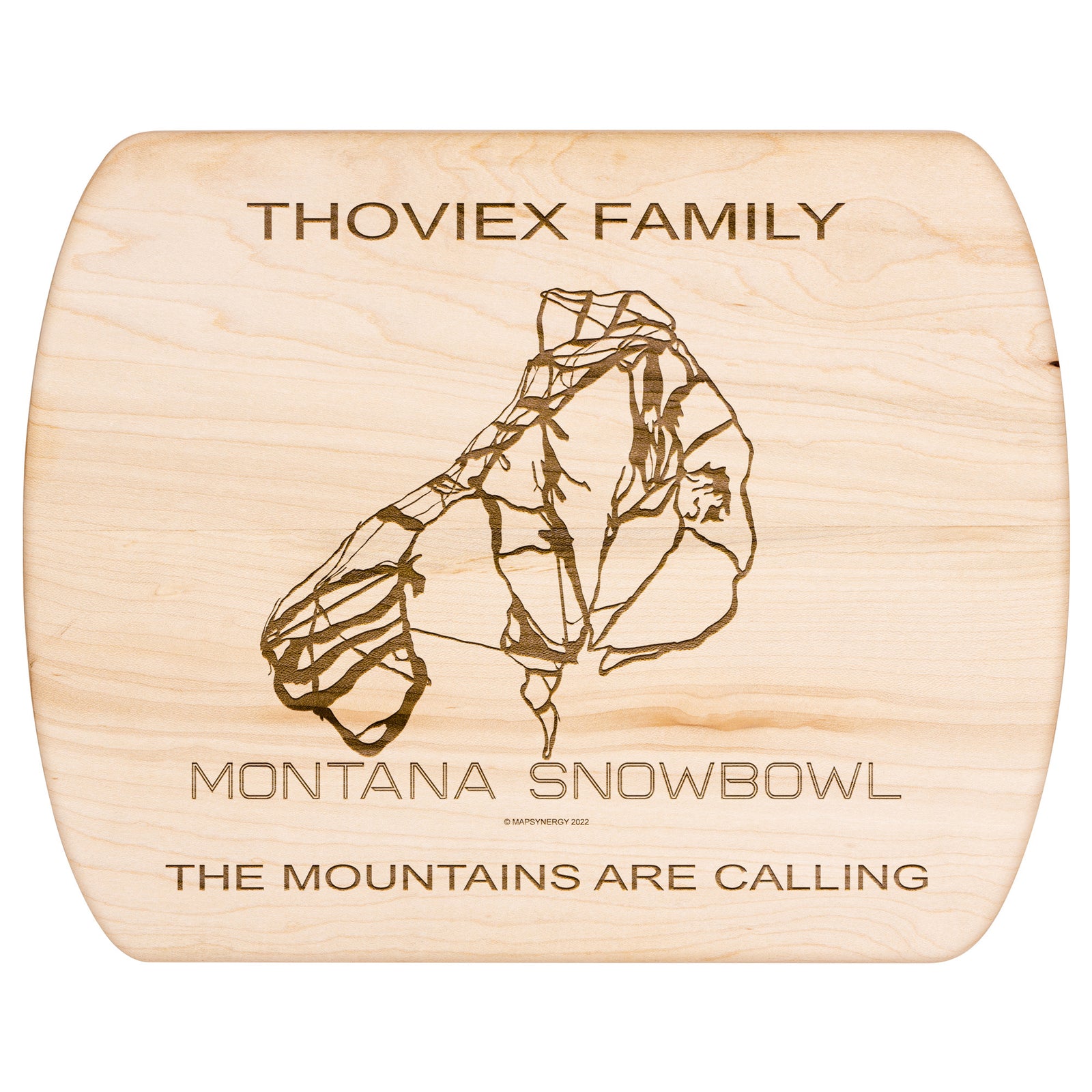 PERSONALIZED Montana Snowbowl , Montana SKI TRAIL MAP CUTTING BOARD