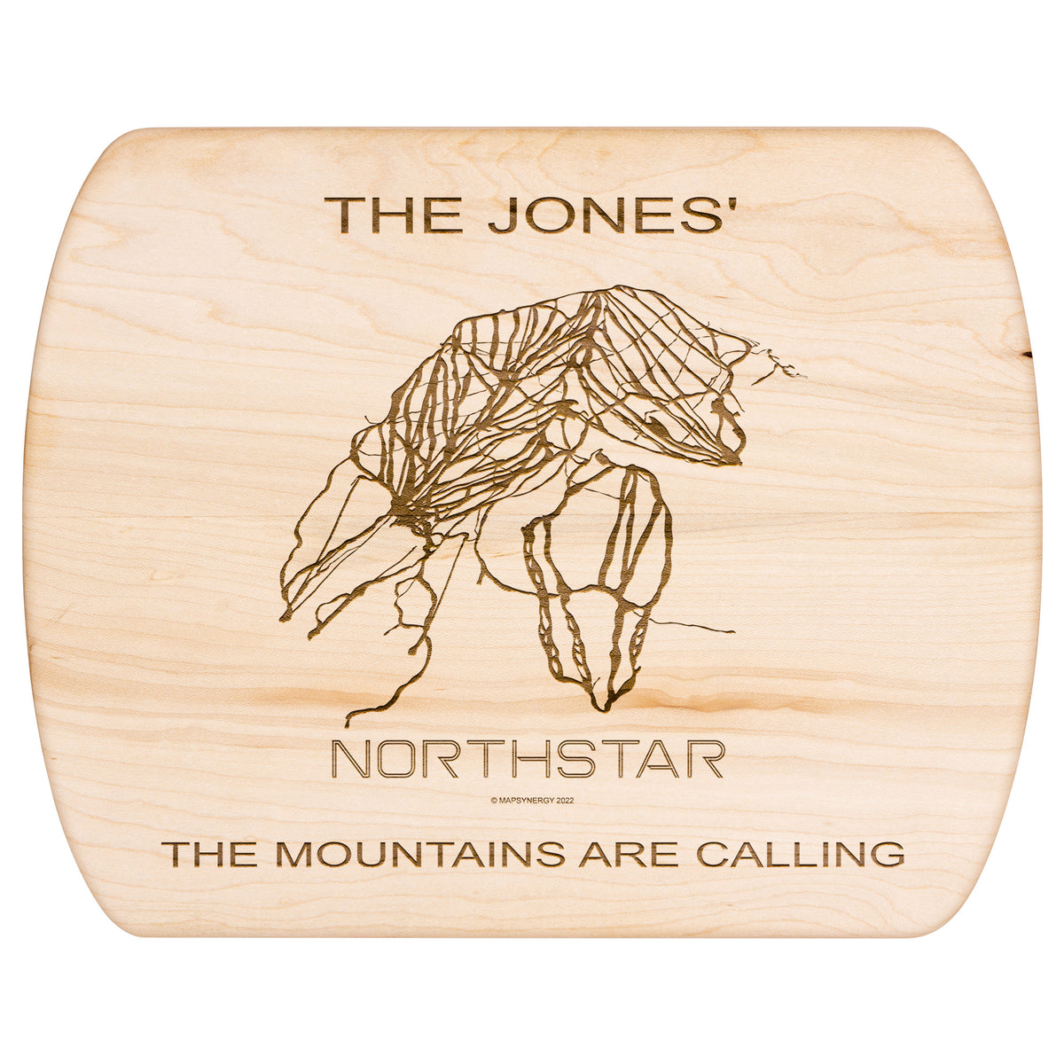 PERSONALIZED NORTHSTAR, CALIFORNIA SKI TRAIL MAP CUTTING BOARD