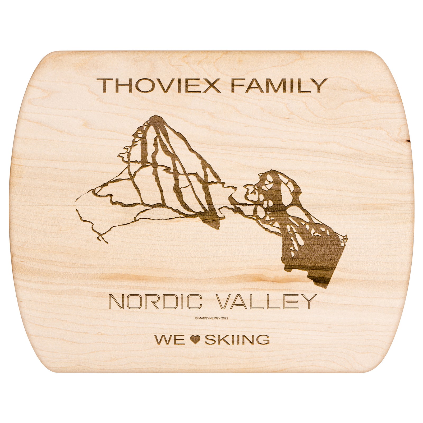 PERSONALIZED Nordic Valley, Utah SKI TRAIL MAP CUTTING BOARD