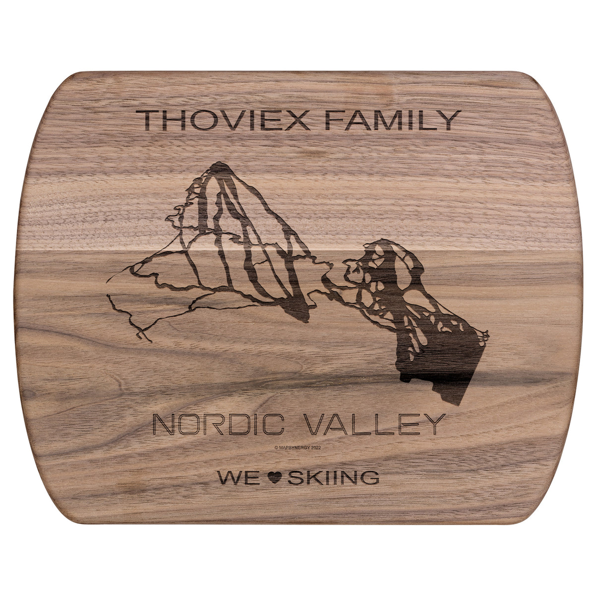 PERSONALIZED Nordic Valley , Wyoming SKI TRAIL MAP CUTTING BOARD