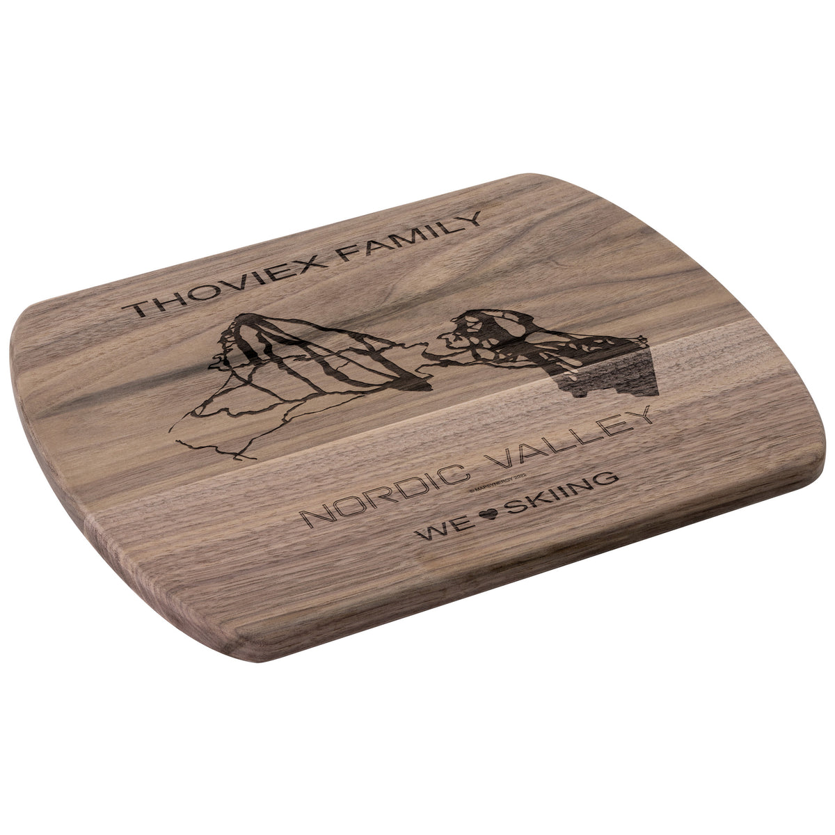 PERSONALIZED Nordic Valley , Wyoming SKI TRAIL MAP CUTTING BOARD